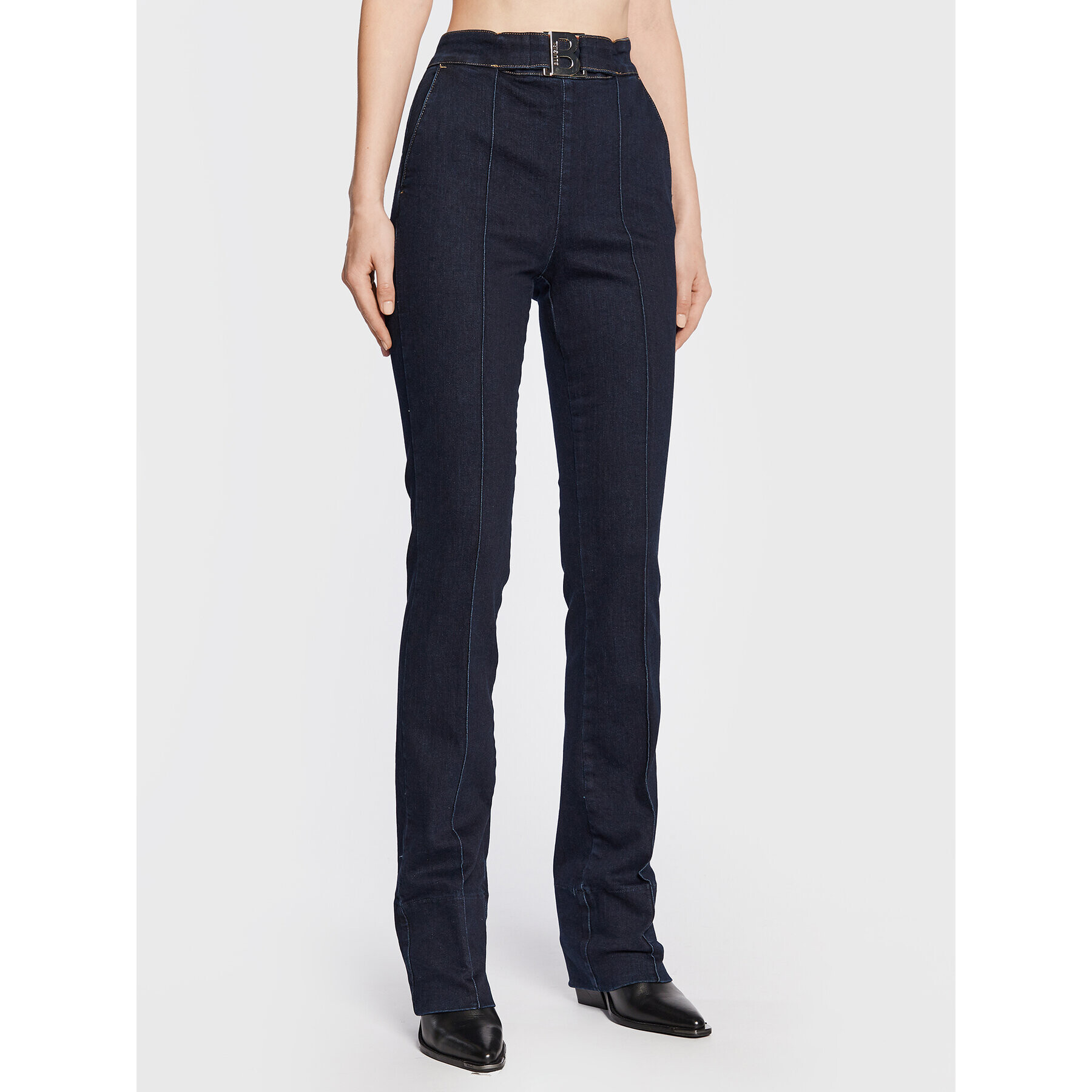 Blugirl Blumarine Jeans hlače RF2101-D4448 Mornarsko modra Flare Fit - Pepit.si