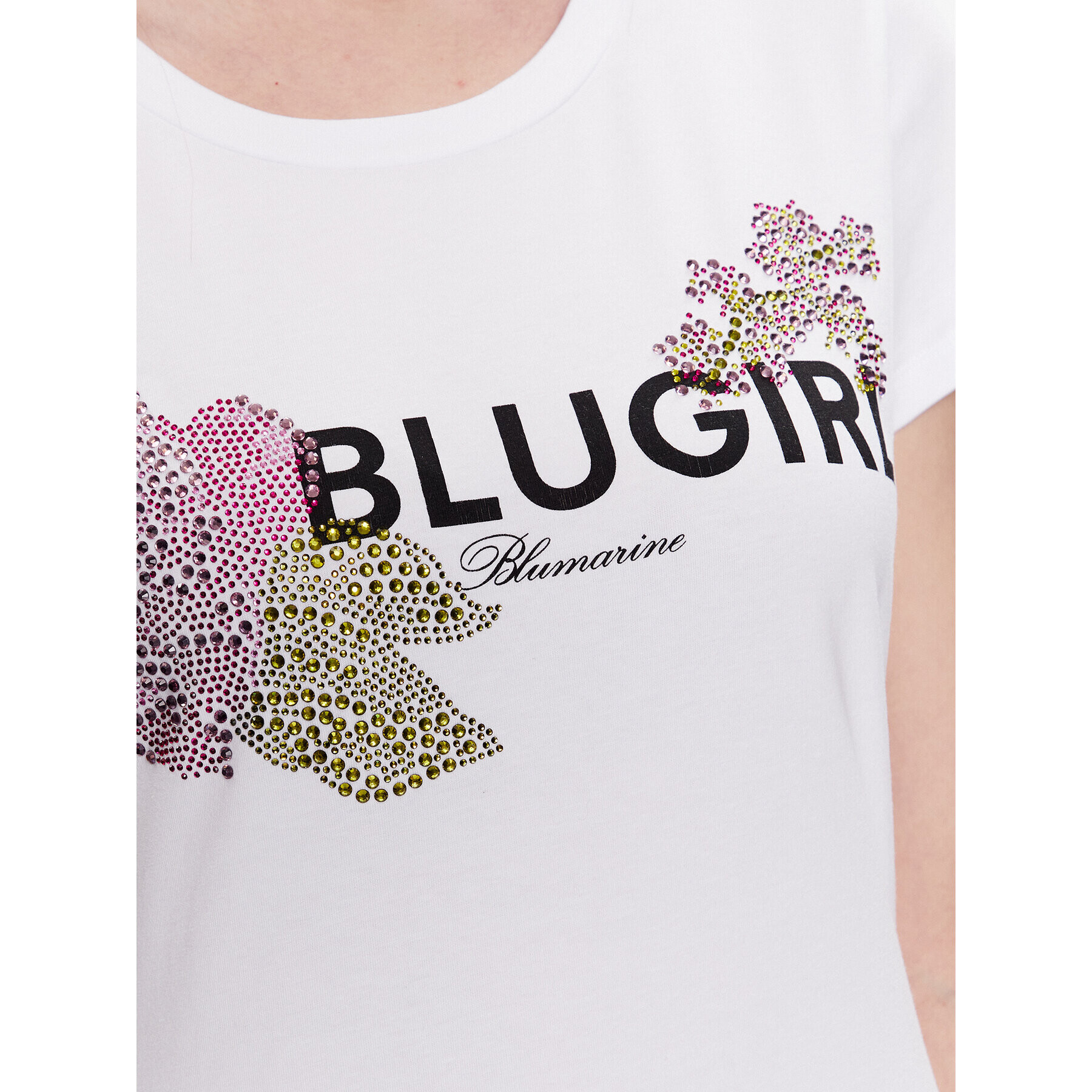 Blugirl Blumarine Majica RA3157-J5003 Bela Regular Fit - Pepit.si