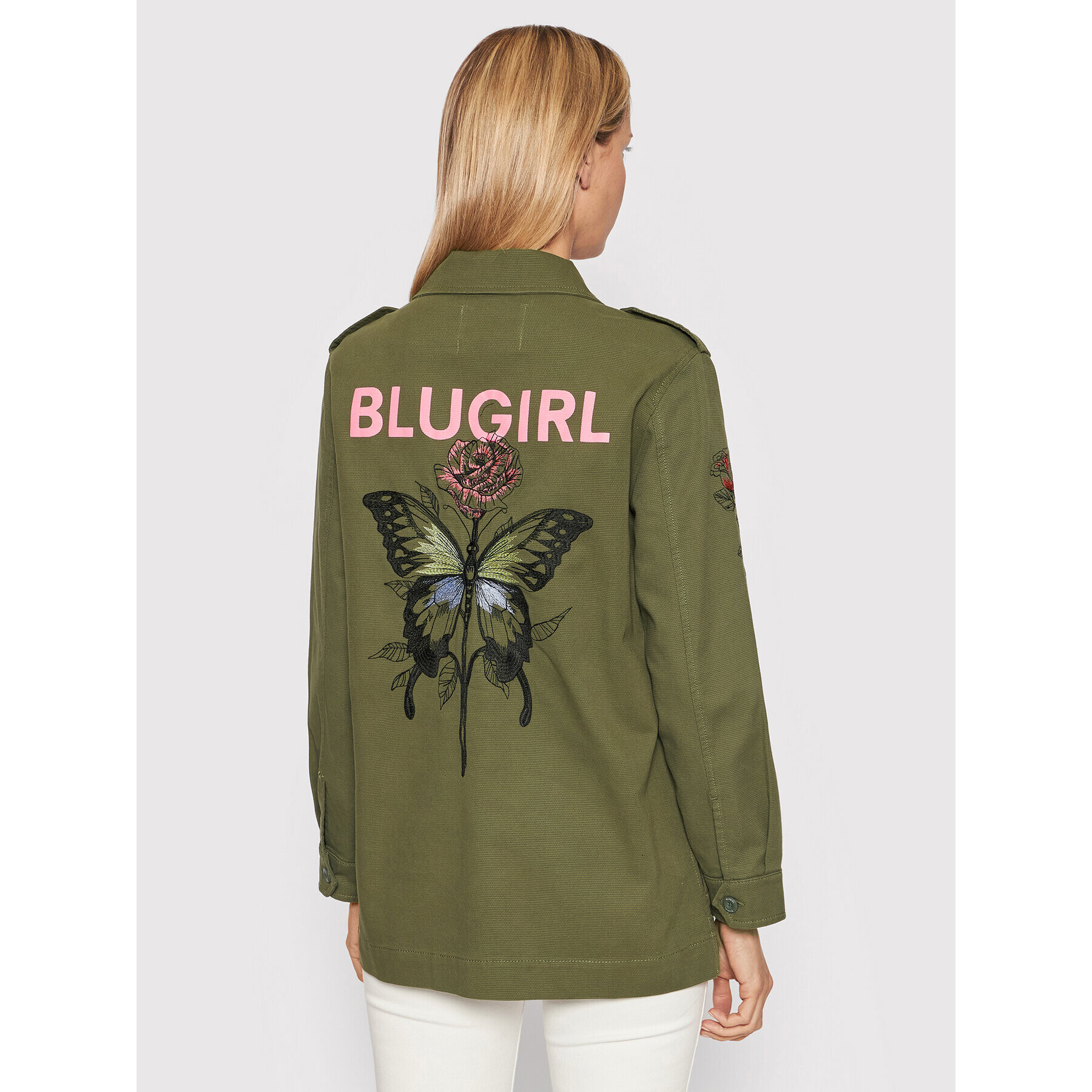 Blugirl Blumarine Prehodna jakna RA2034-T3074 Zelena Relaxed Fit - Pepit.si