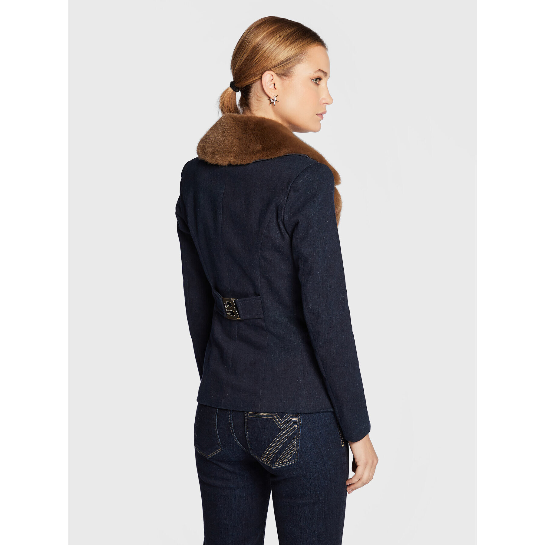 Blugirl Blumarine Suknjič RF2086-D4448 Mornarsko modra Slim Fit - Pepit.si