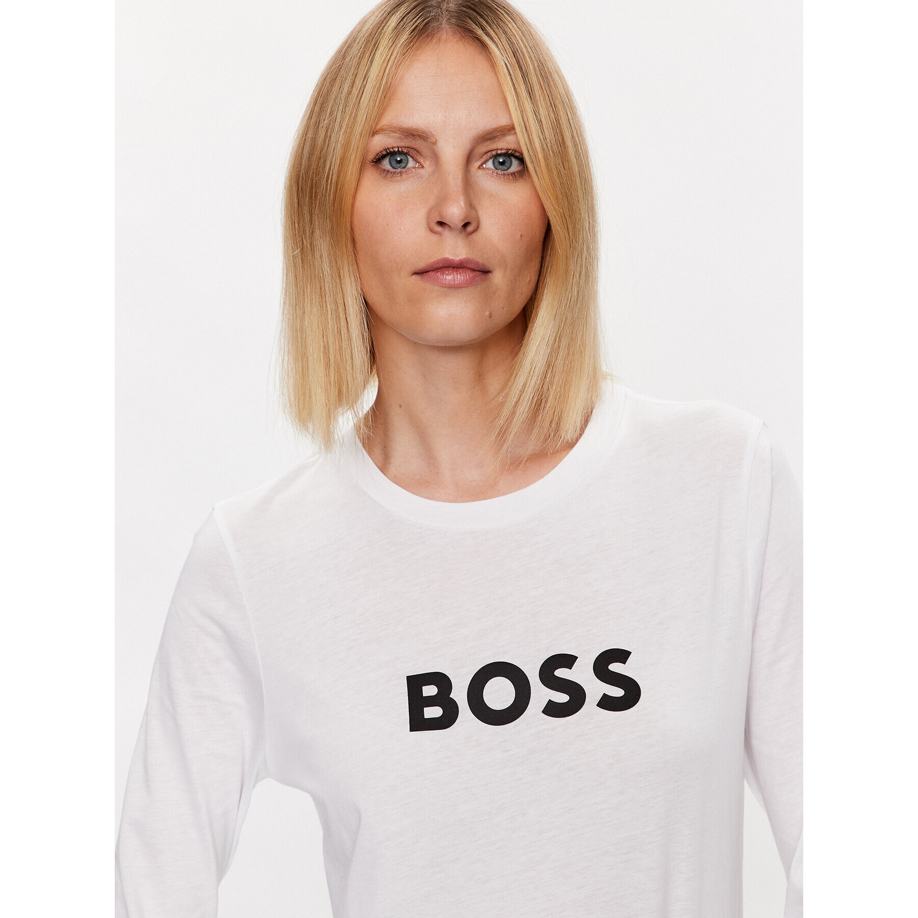 Boss Bluza Logo 50489592 Bela Regular Fit - Pepit.si