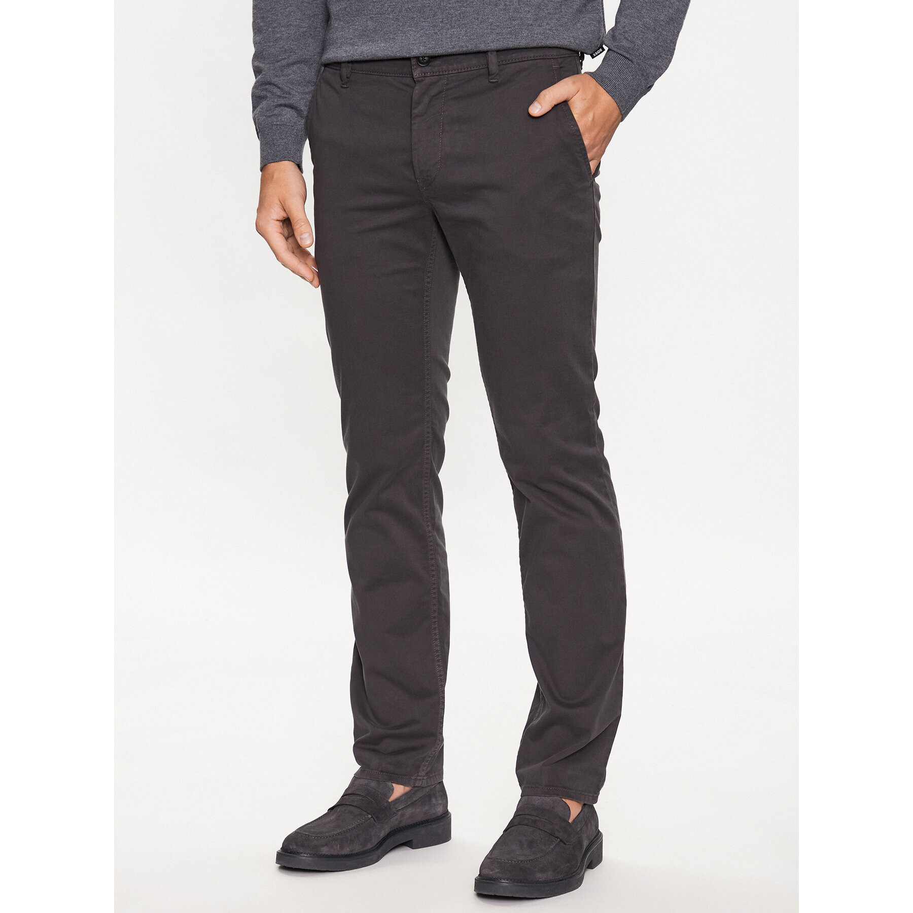 Boss Hlače iz tkanine 50470813 Siva Slim Fit - Pepit.si