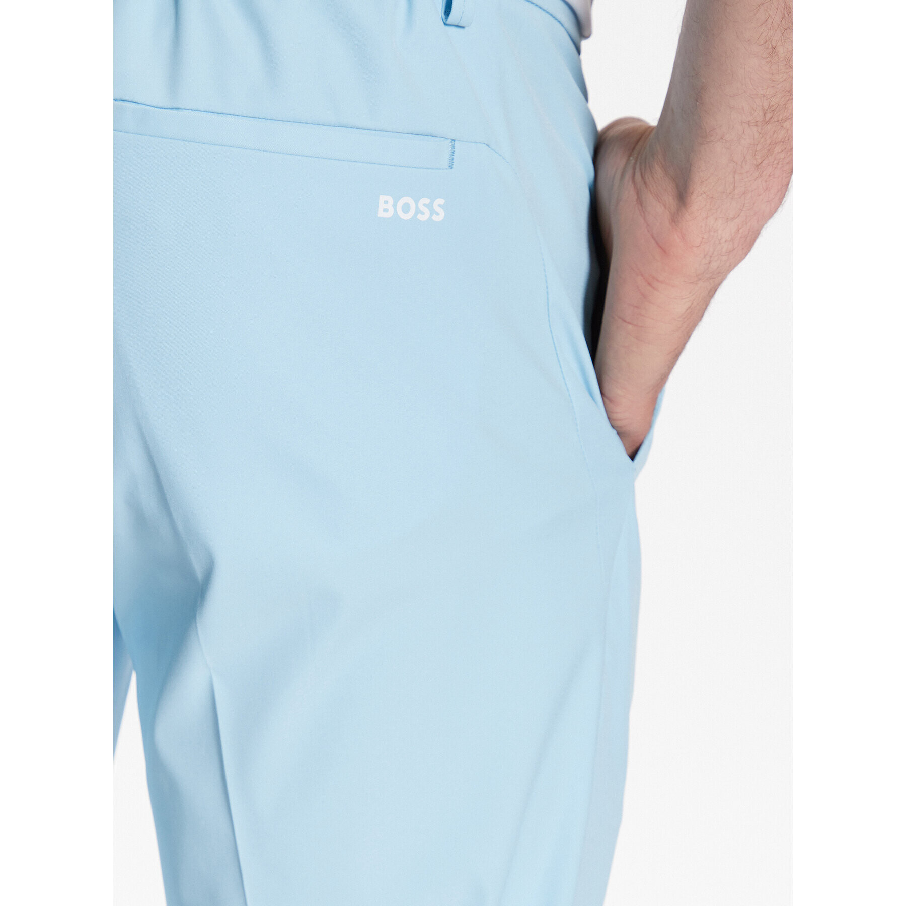 Boss Hlače iz tkanine 50482656 Modra Slim Fit - Pepit.si