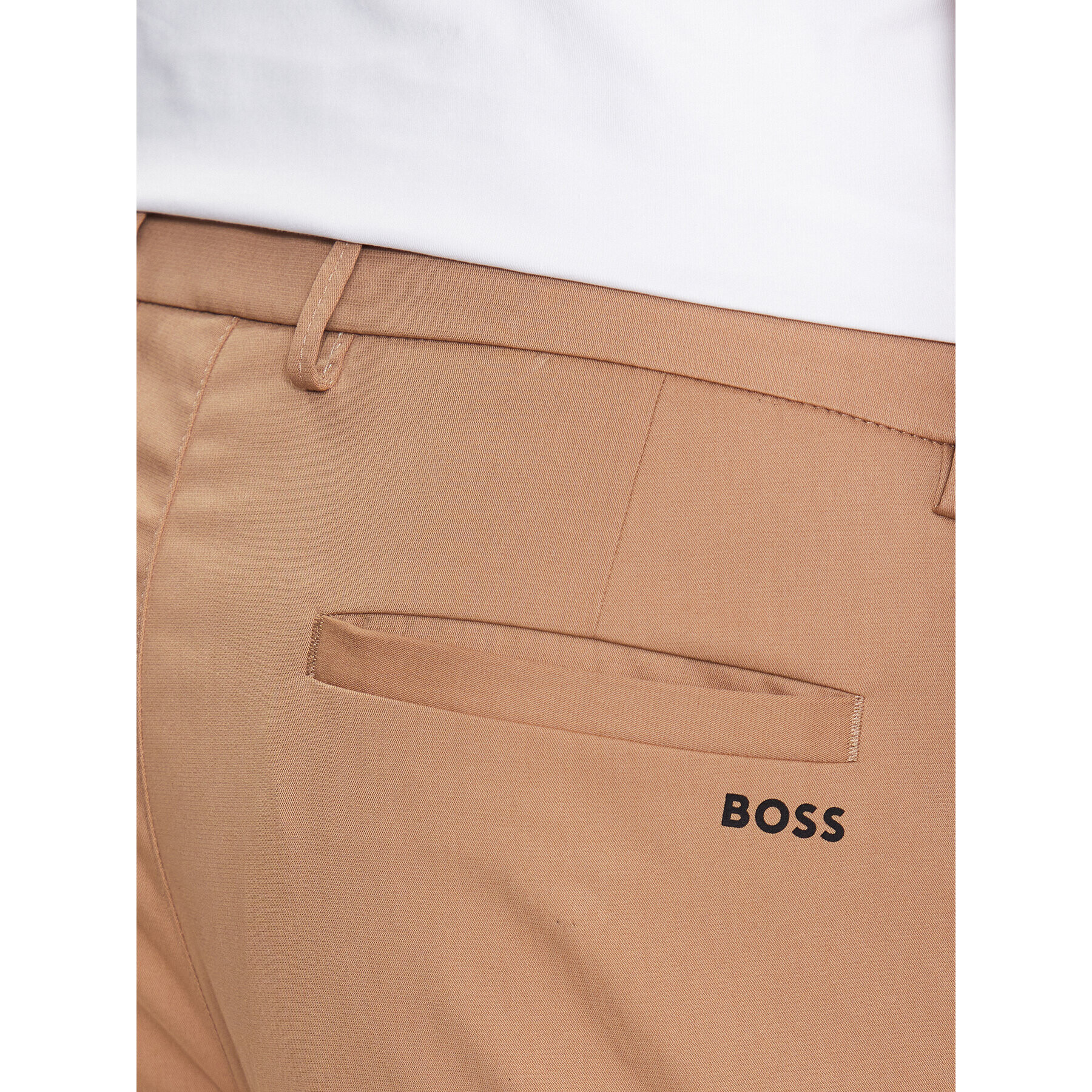 Boss Hlače iz tkanine 50486128 Bež Slim Fit - Pepit.si