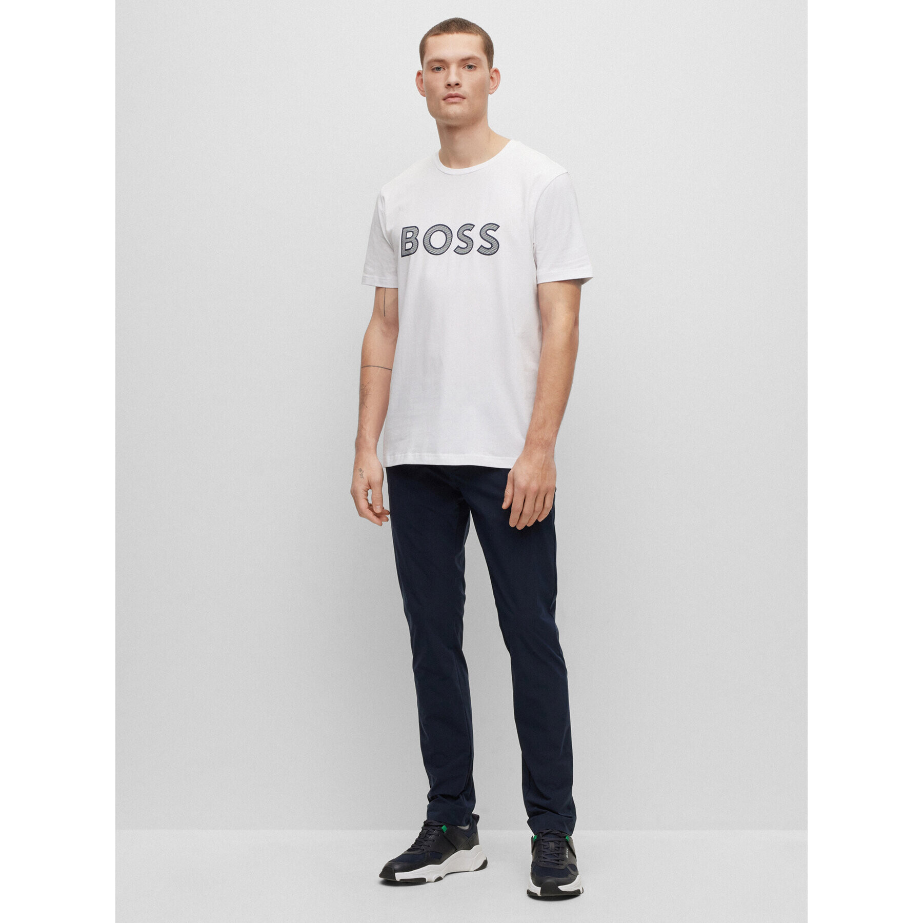 Boss Hlače iz tkanine 50487561 Modra Slim Fit - Pepit.si