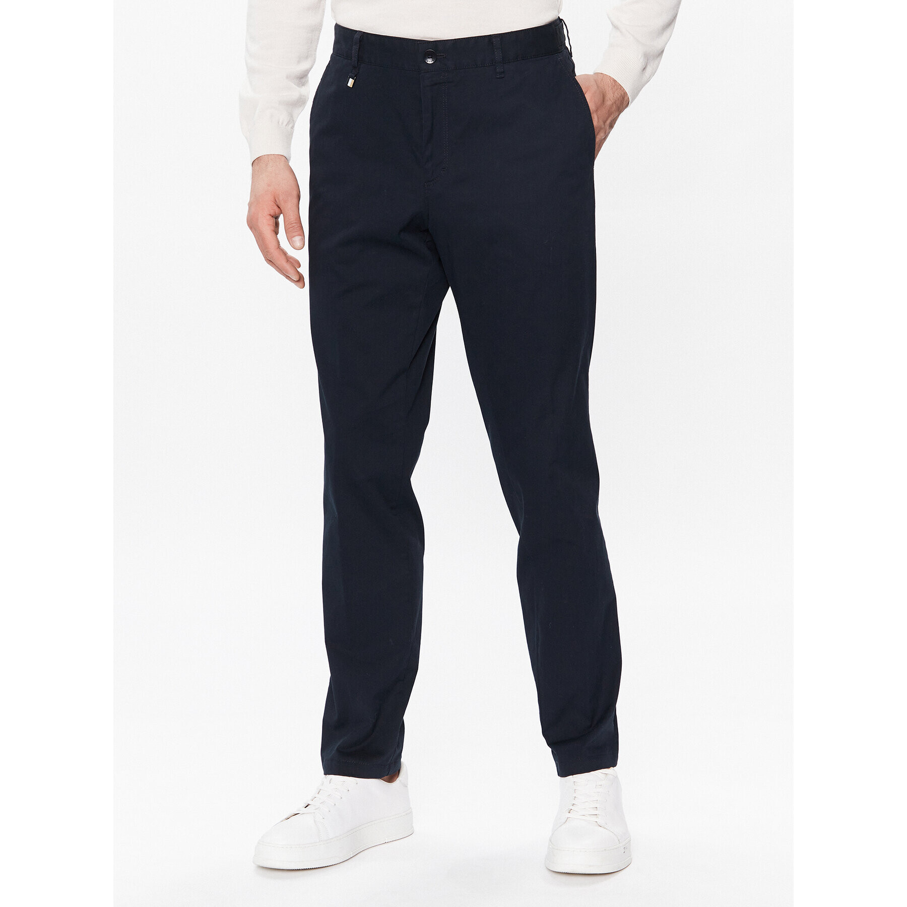 Boss Hlače iz tkanine C-Genius 50485076 Mornarsko modra Slim Fit - Pepit.si