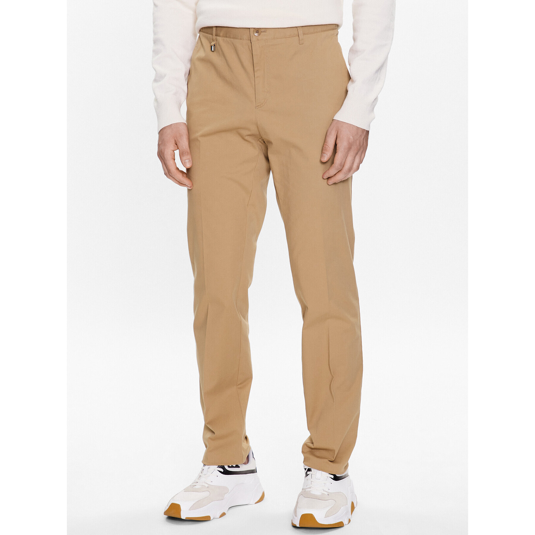 Boss Hlače iz tkanine Genius 50488493 Bež Slim Fit - Pepit.si