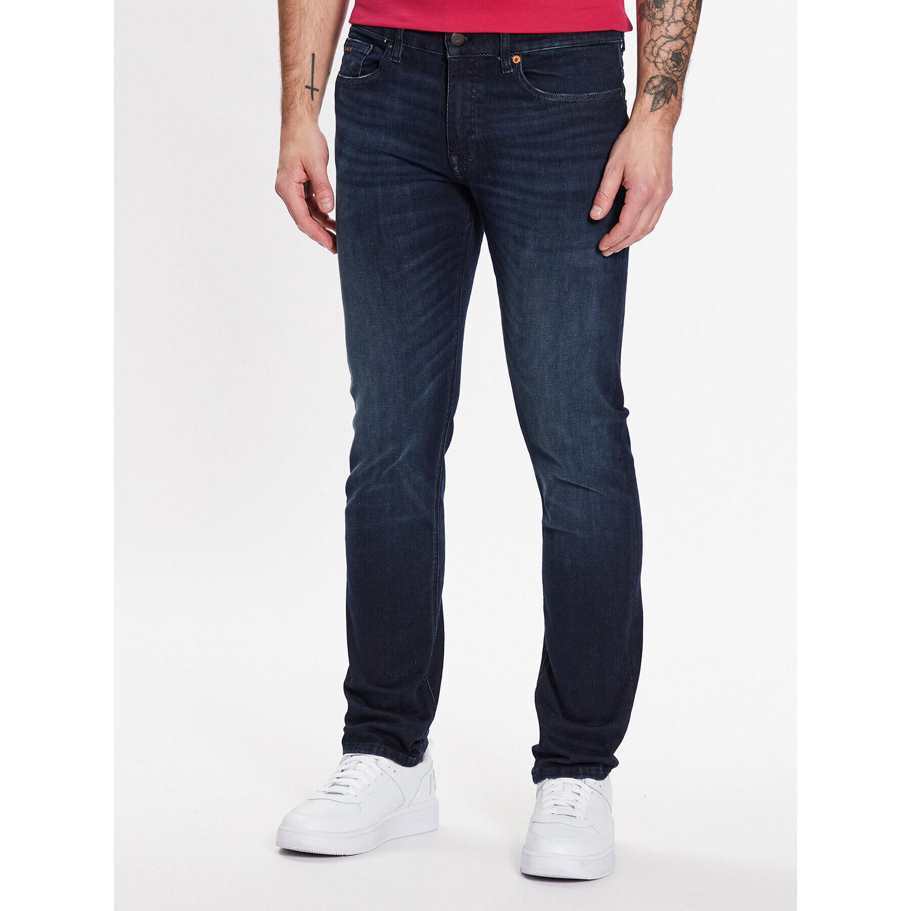 Boss Jeans hlače 50484239 Mornarsko modra Slim Fit - Pepit.si