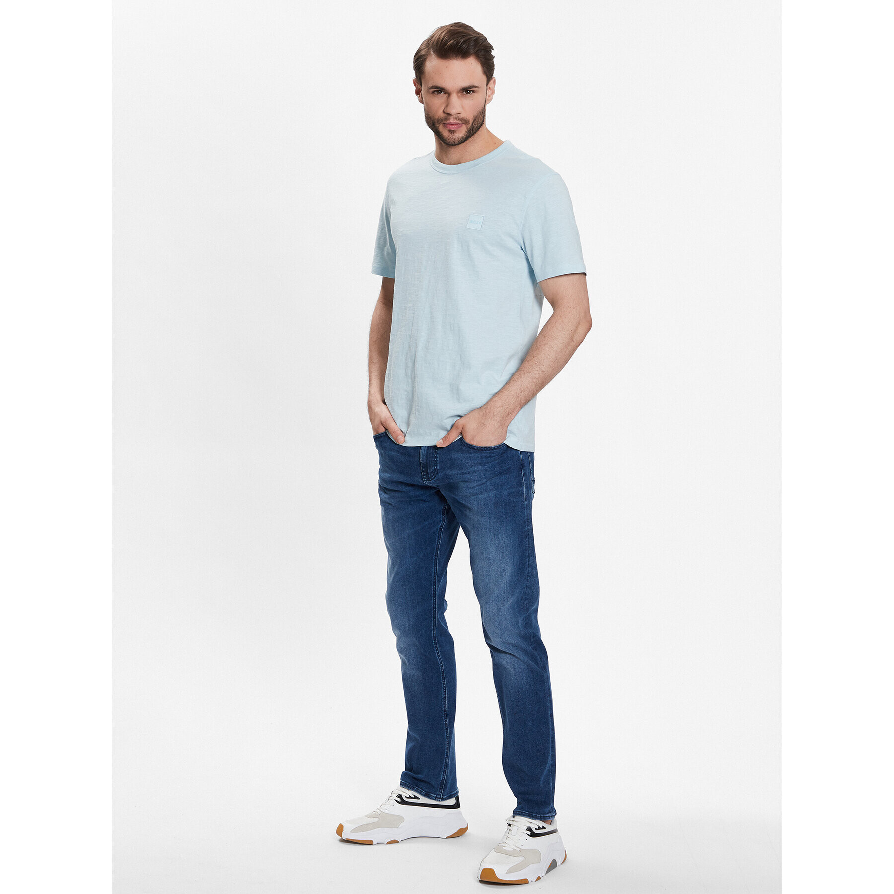 Boss Jeans hlače 50484271 Modra Slim Fit - Pepit.si