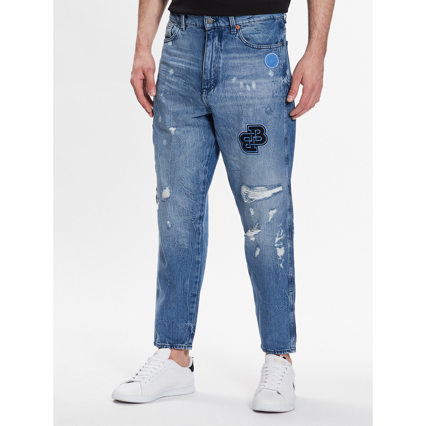 Boss Jeans hlače 50484284 Modra Tapered Fit - Pepit.si