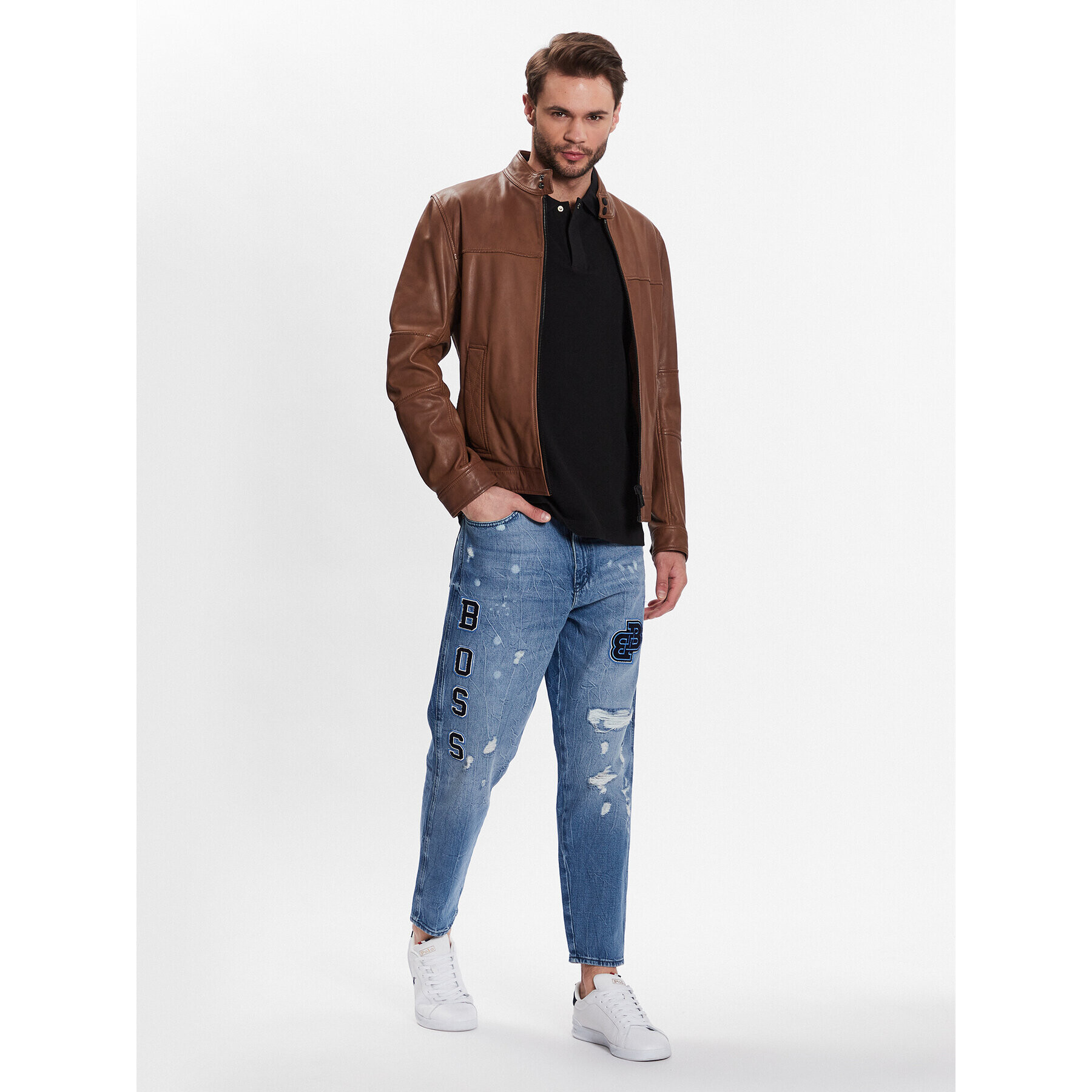 Boss Jeans hlače 50484284 Modra Tapered Fit - Pepit.si