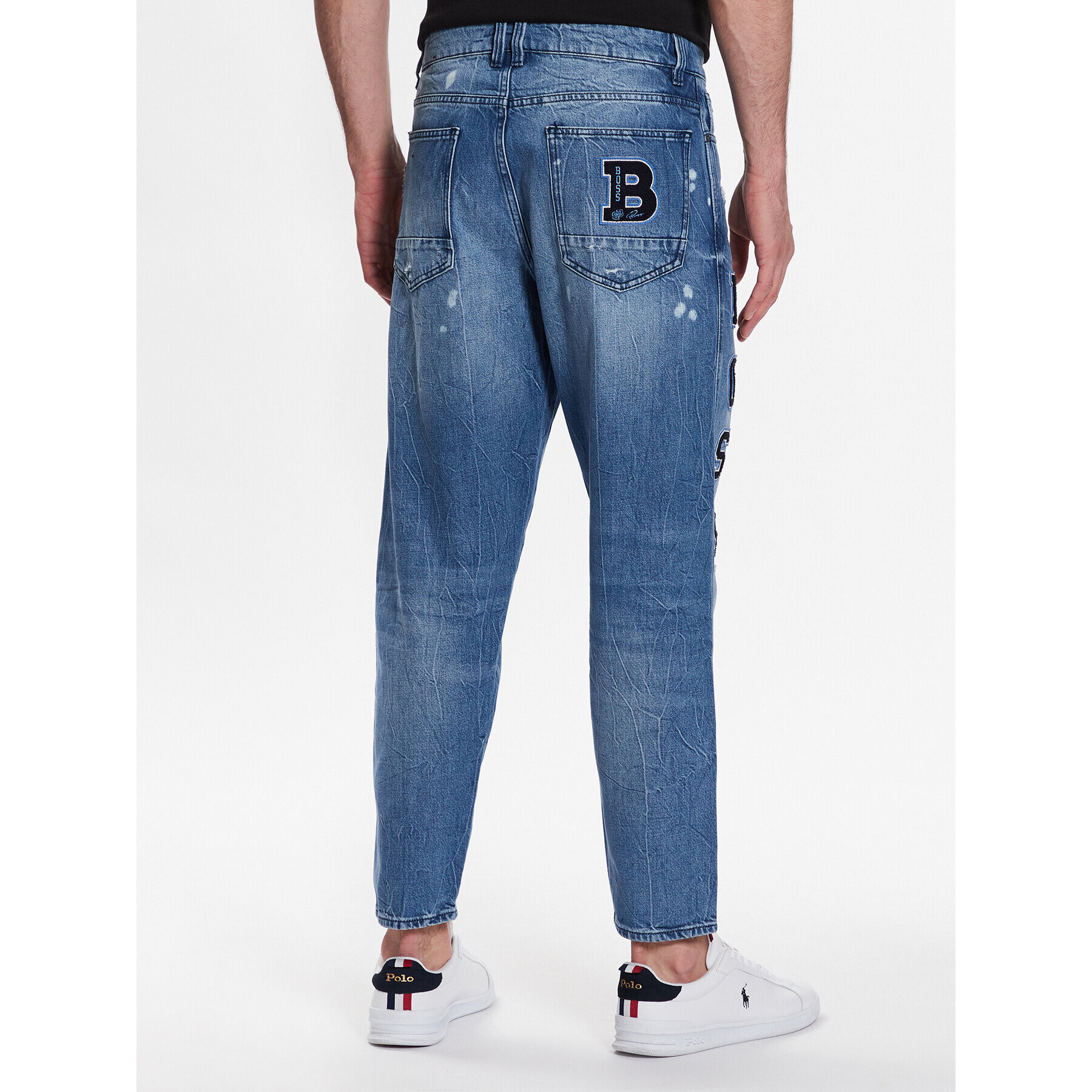 Boss Jeans hlače 50484284 Modra Tapered Fit - Pepit.si