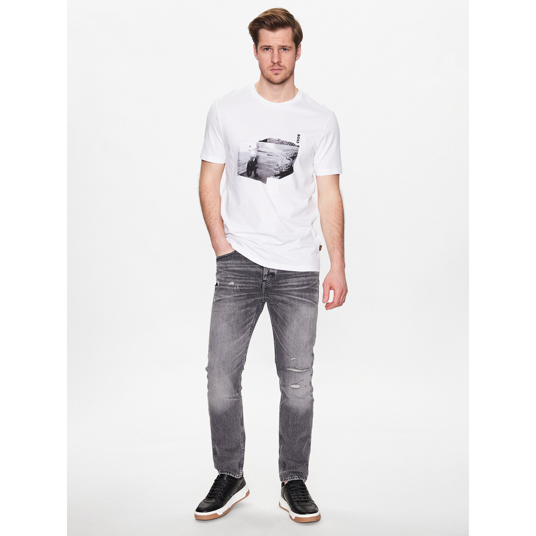 Boss Jeans hlače 50484286 Siva Tapered Fit - Pepit.si