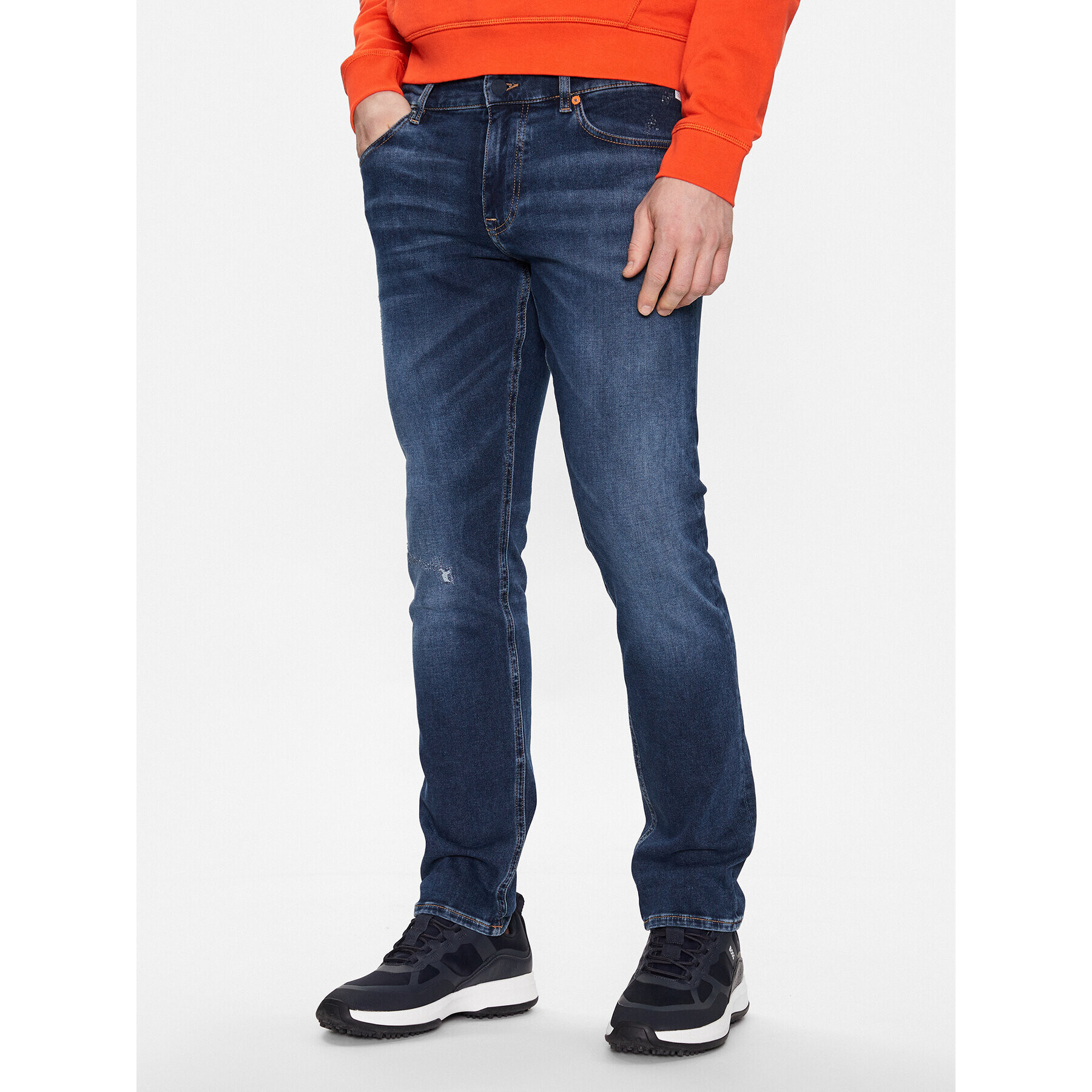 Boss Jeans hlače 50484998 Modra Slim Fit - Pepit.si