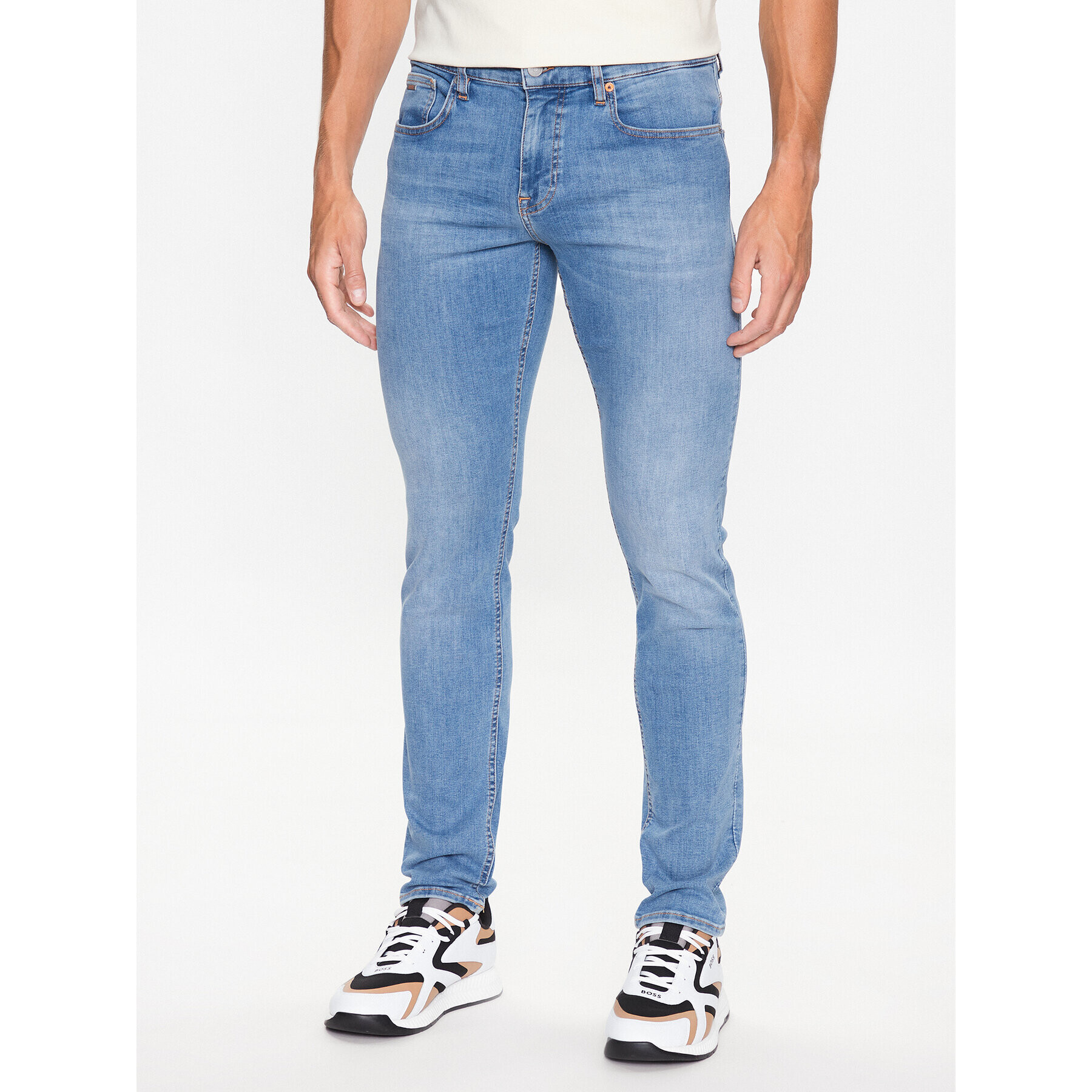 Boss Jeans hlače Delaware 50488327 Modra Slim Fit - Pepit.si