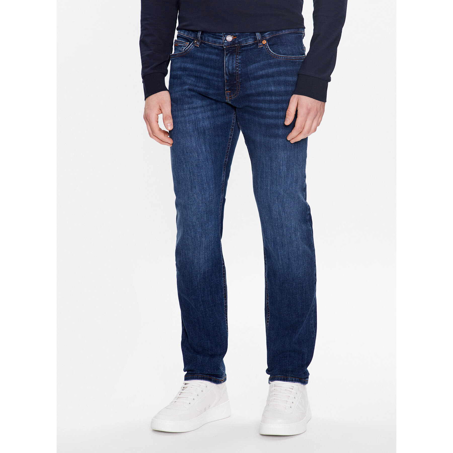 Boss Jeans hlače 50488387 Modra Slim Fit - Pepit.si