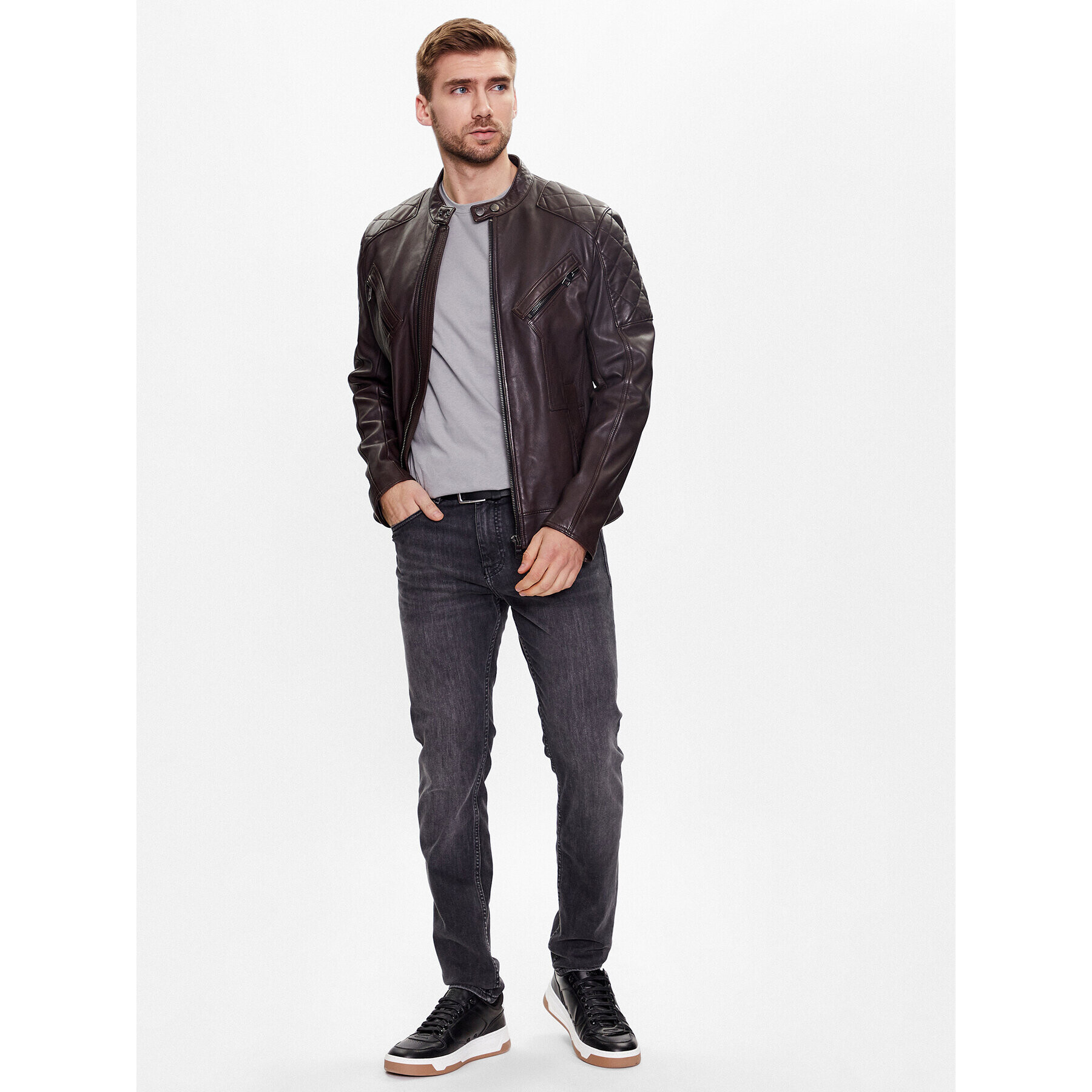 Boss Jeans hlače 50488431 Siva Slim Fit - Pepit.si