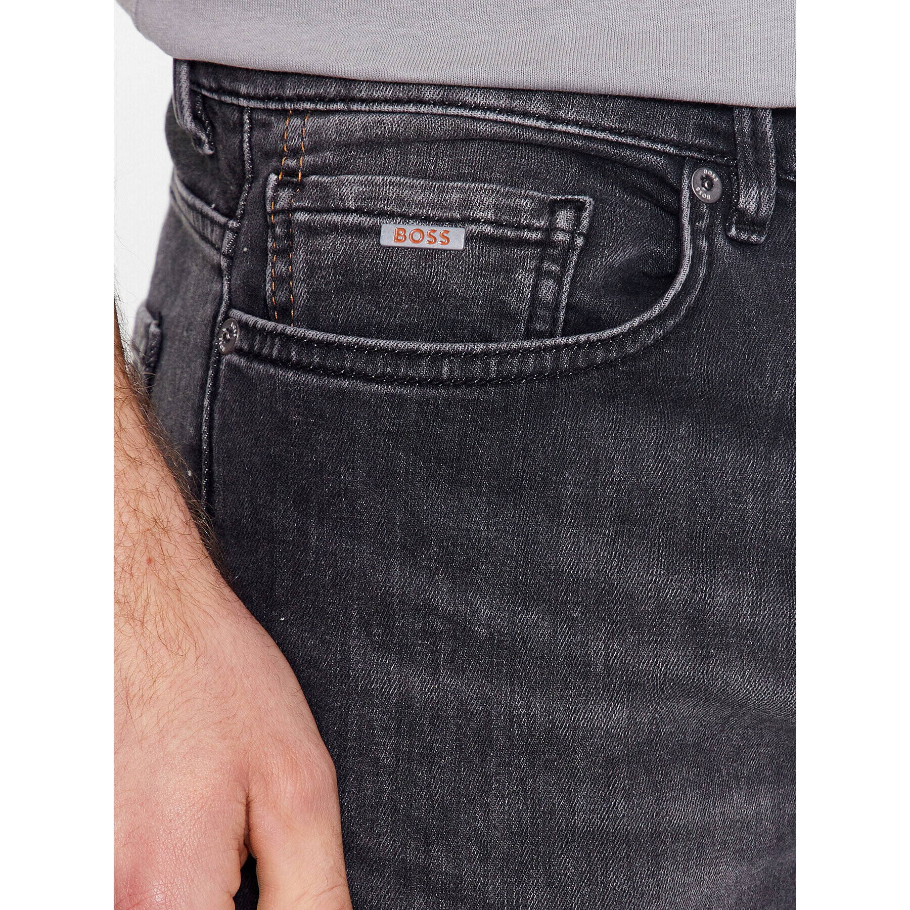 Boss Jeans hlače 50488431 Siva Slim Fit - Pepit.si