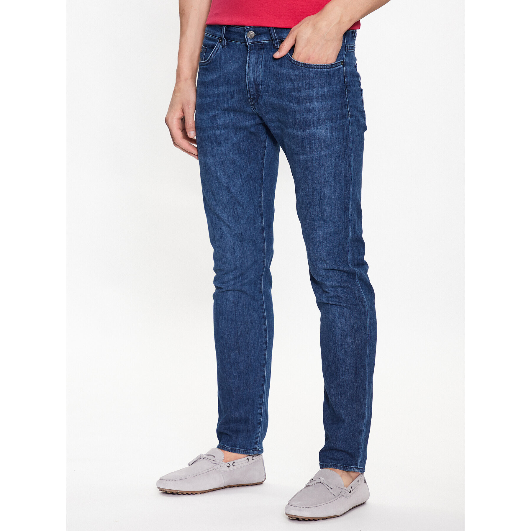 Boss Jeans hlače Delaware3-1 50488485 Mornarsko modra Slim Fit - Pepit.si