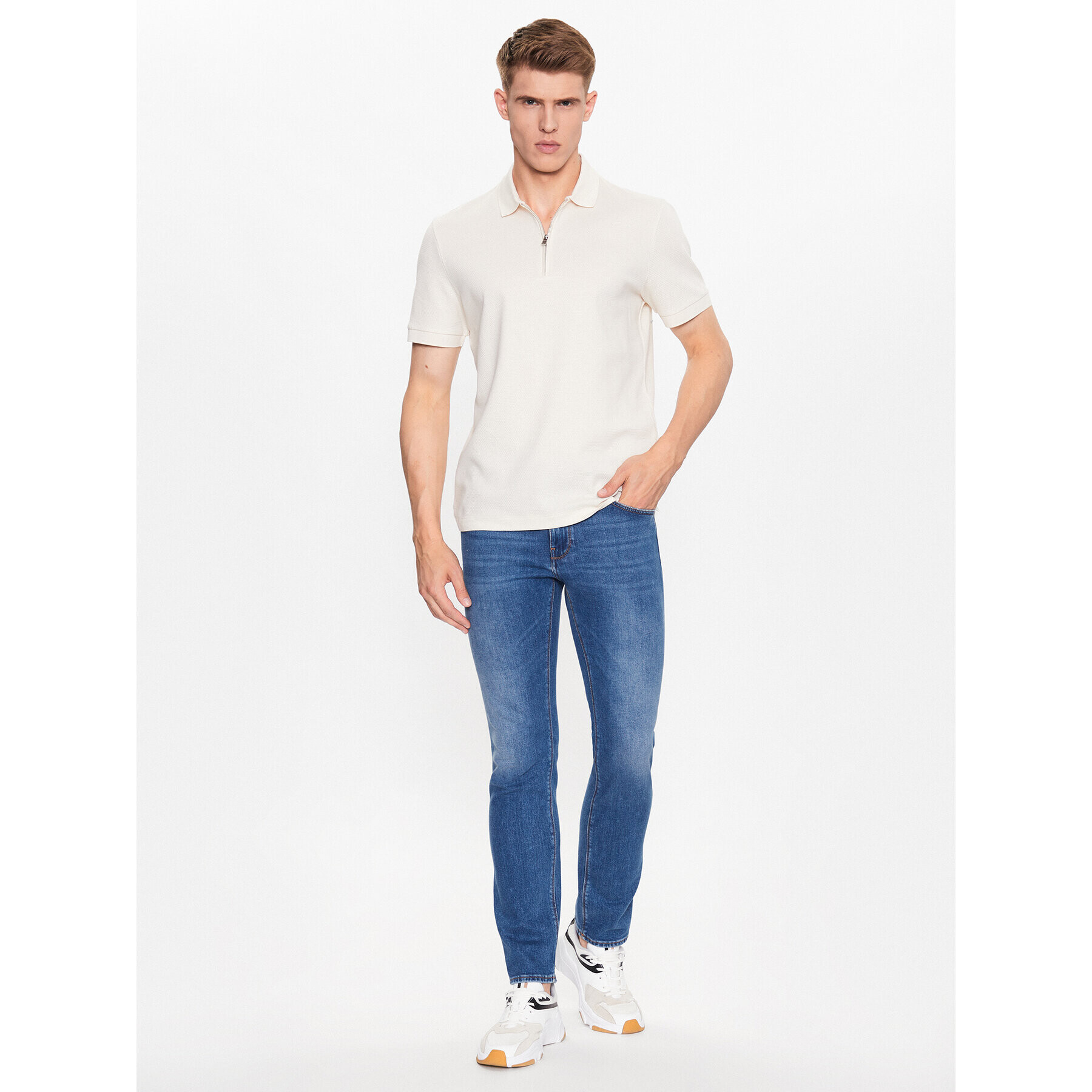 Boss Jeans hlače 50488587 Modra Slim Fit - Pepit.si