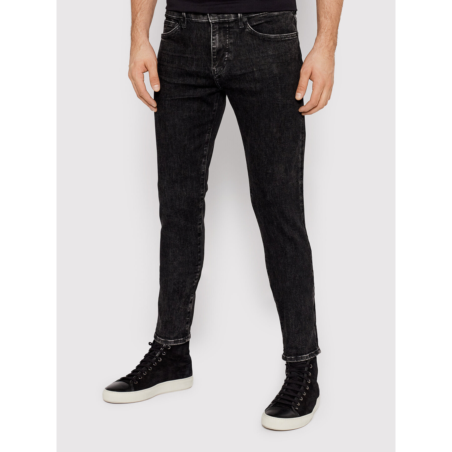 Boss Jeans hlače Charleston 50463419 Črna Extra Slim Fit - Pepit.si