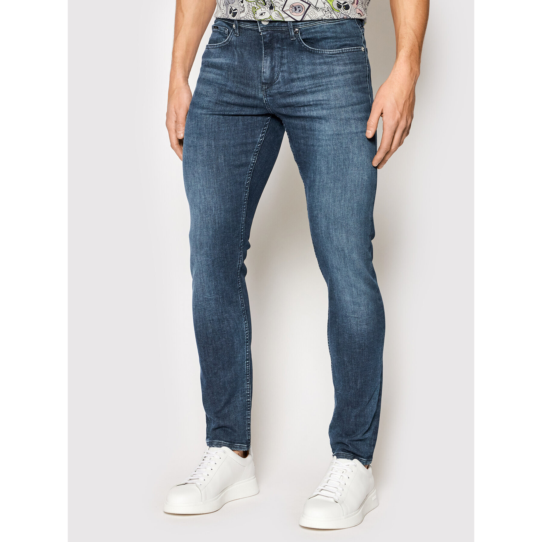 Boss Jeans hlače Charleston4 50463085 Mornarsko modra Extra Slim Fit - Pepit.si