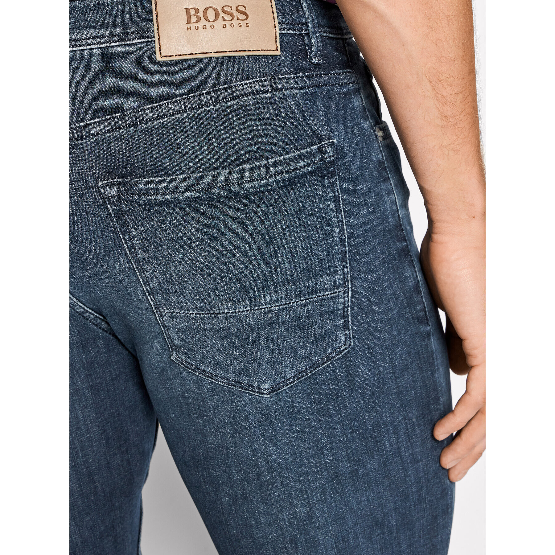 Boss Jeans hlače Charleston4 50463085 Mornarsko modra Extra Slim Fit - Pepit.si