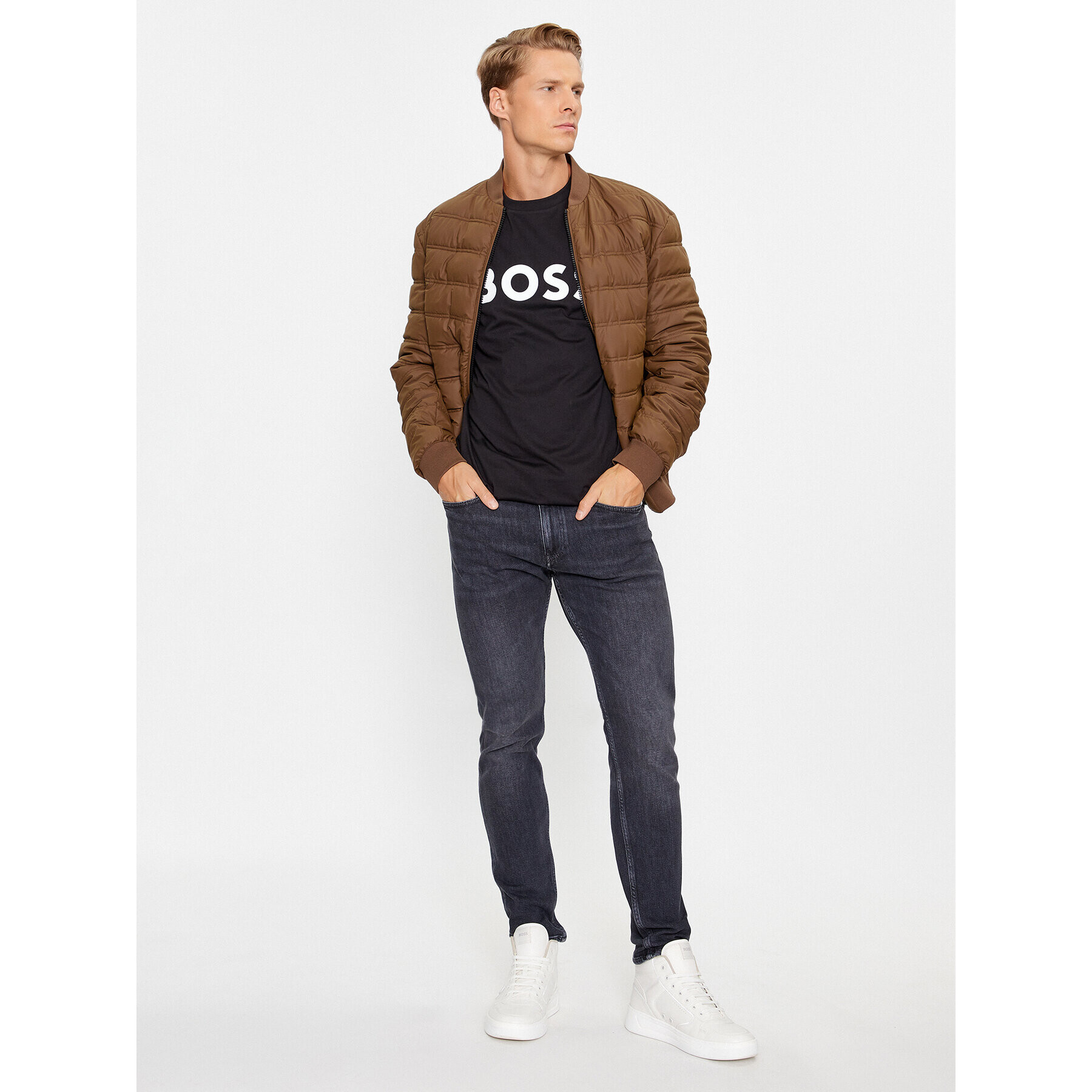 Boss Jeans hlače Delano 50496170 Siva Slim Fit - Pepit.si