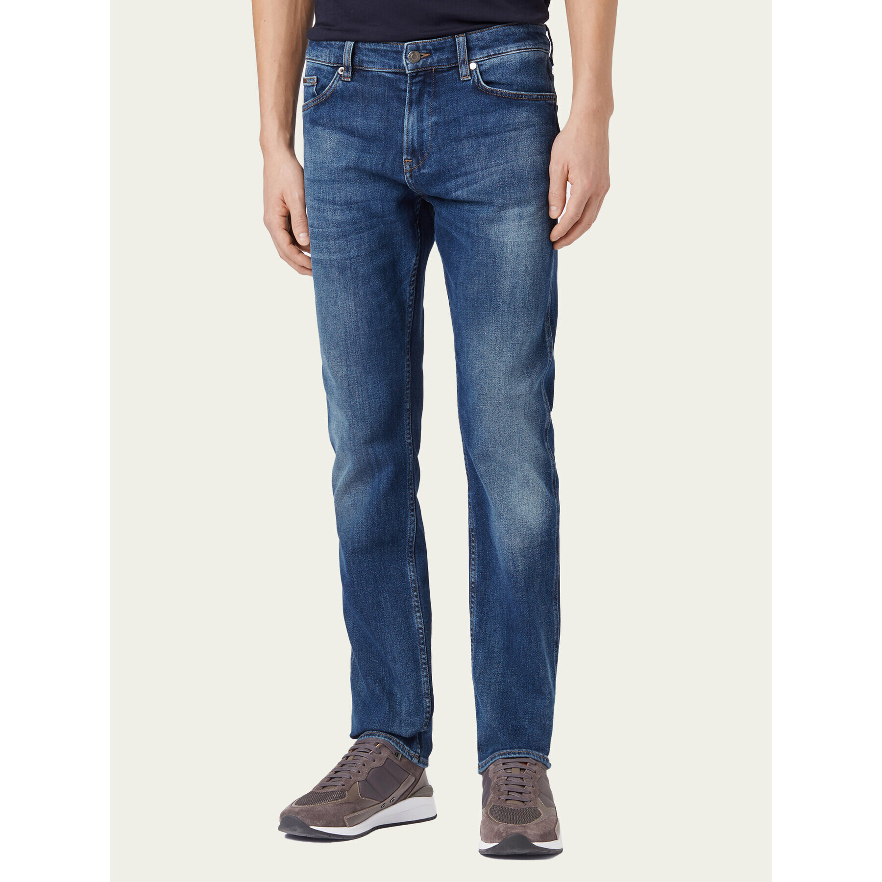 Boss Jeans hlače Delaware 3 50401701 Mornarsko modra Slim Fit - Pepit.si