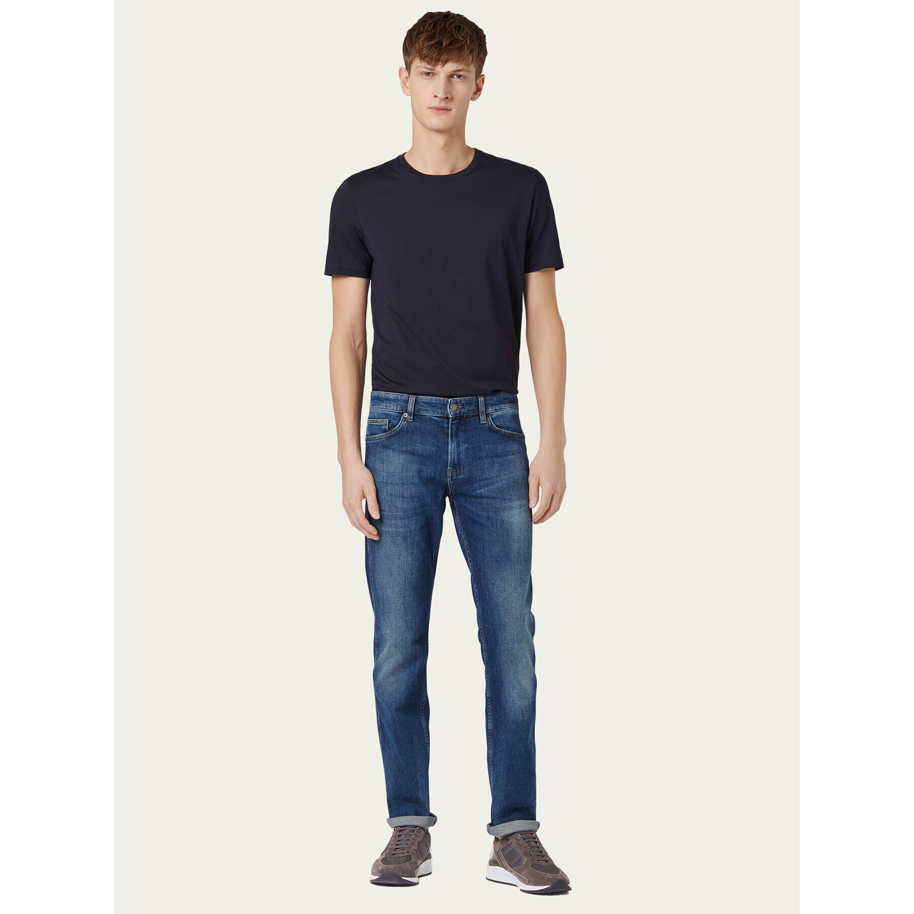 Boss Jeans hlače Delaware 3 50401701 Mornarsko modra Slim Fit - Pepit.si