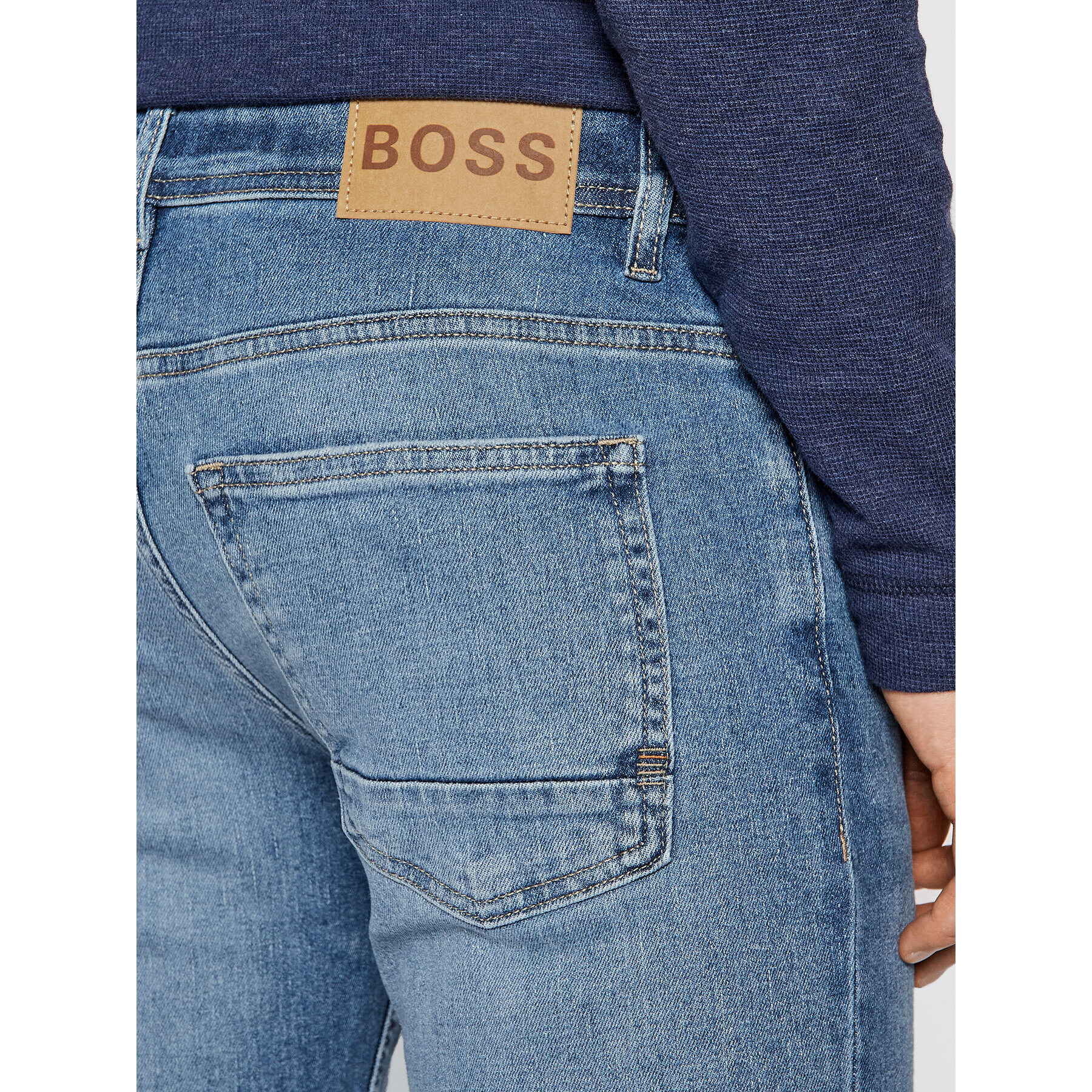 Boss Jeans hlače Delaware 50449255 Modra Slim Fit - Pepit.si