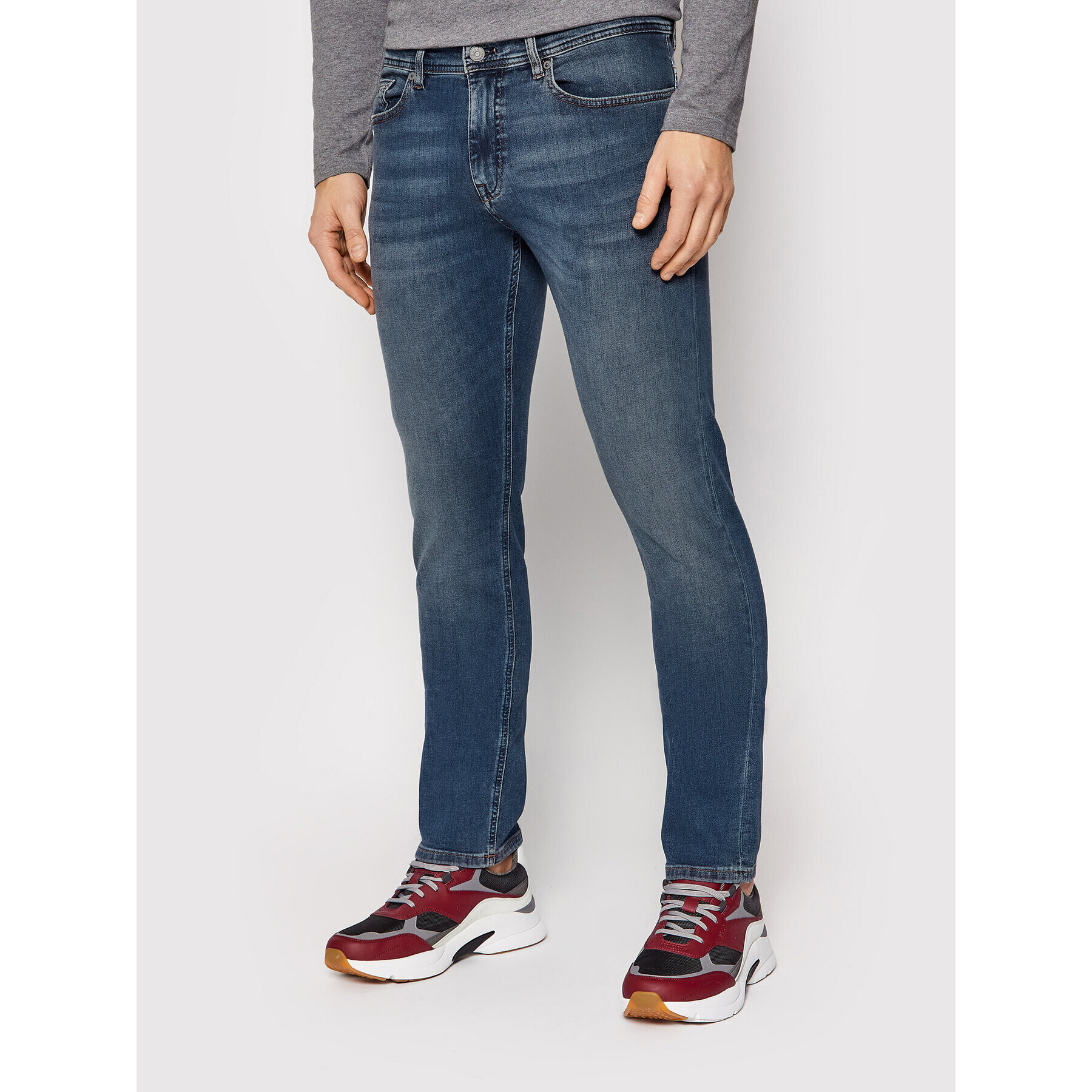 Boss Jeans hlače Delaware 50457248 Mornarsko modra Slim Fit - Pepit.si