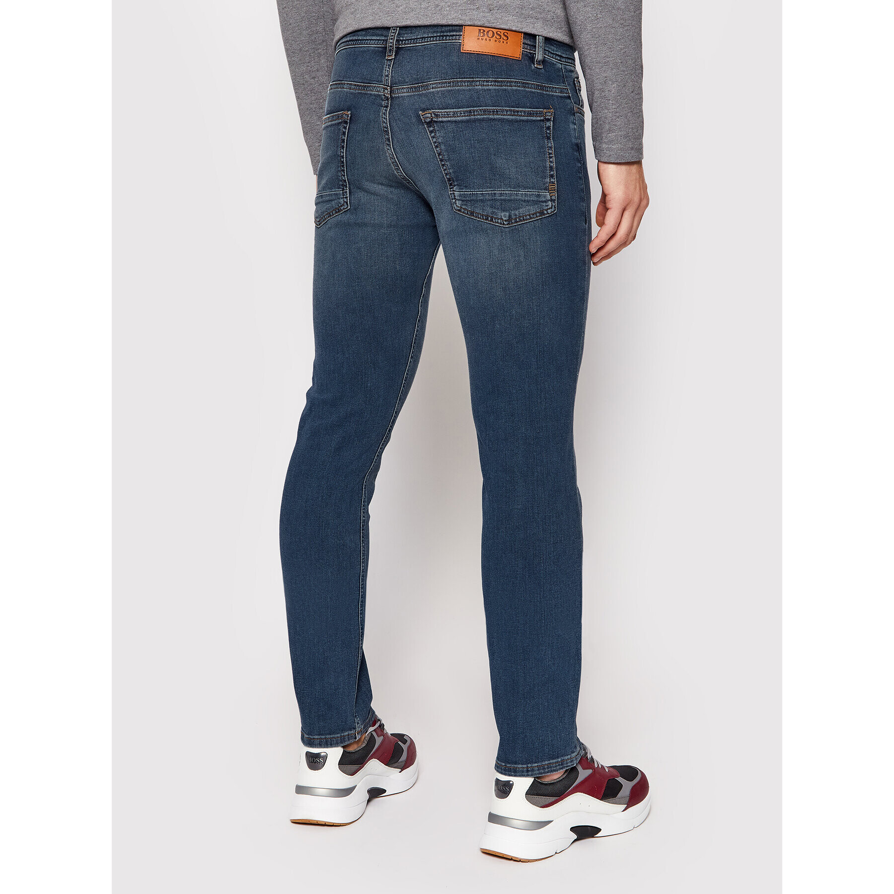 Boss Jeans hlače Delaware 50457248 Mornarsko modra Slim Fit - Pepit.si