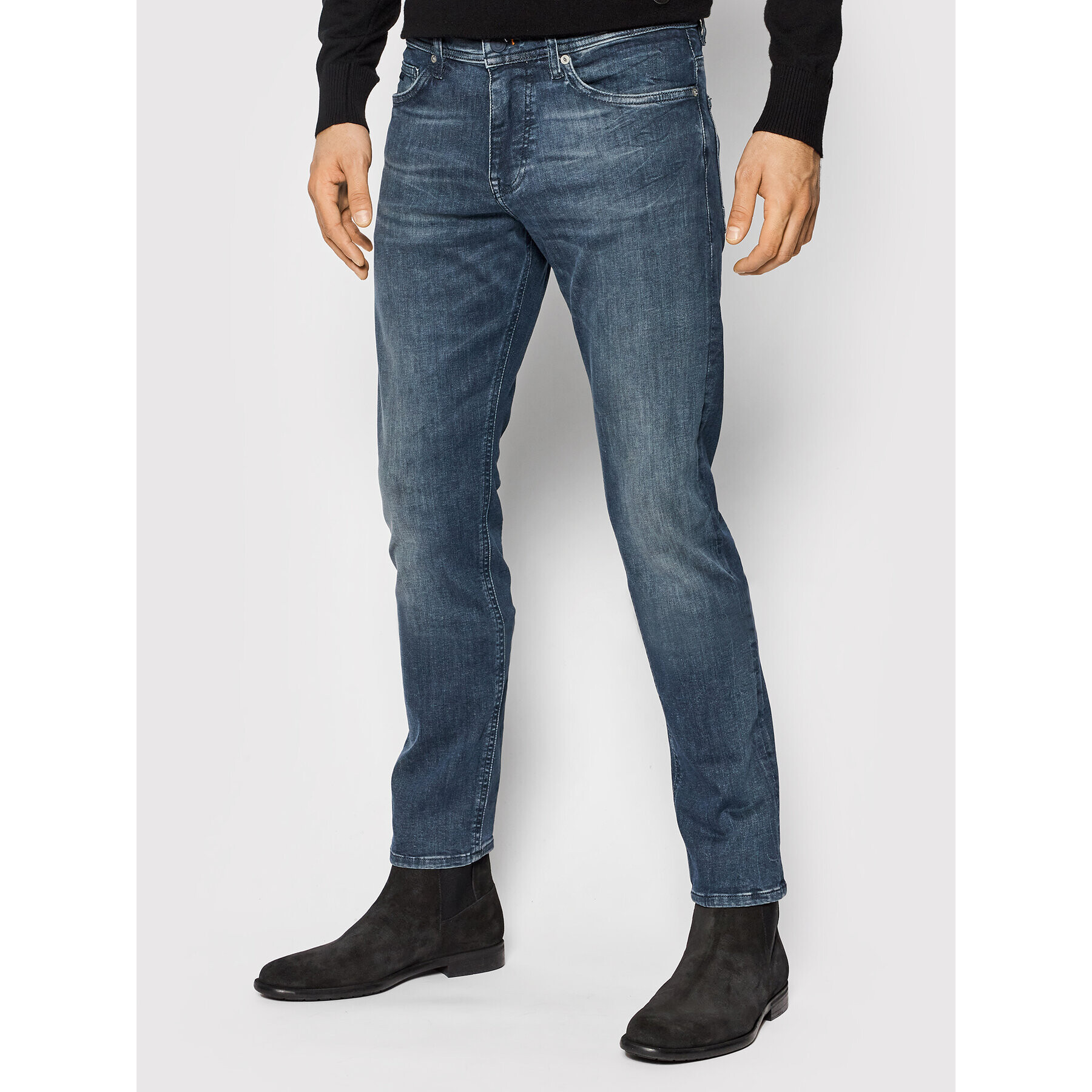 Boss Jeans hlače Delaware 50463426 Mornarsko modra Slim Fit - Pepit.si