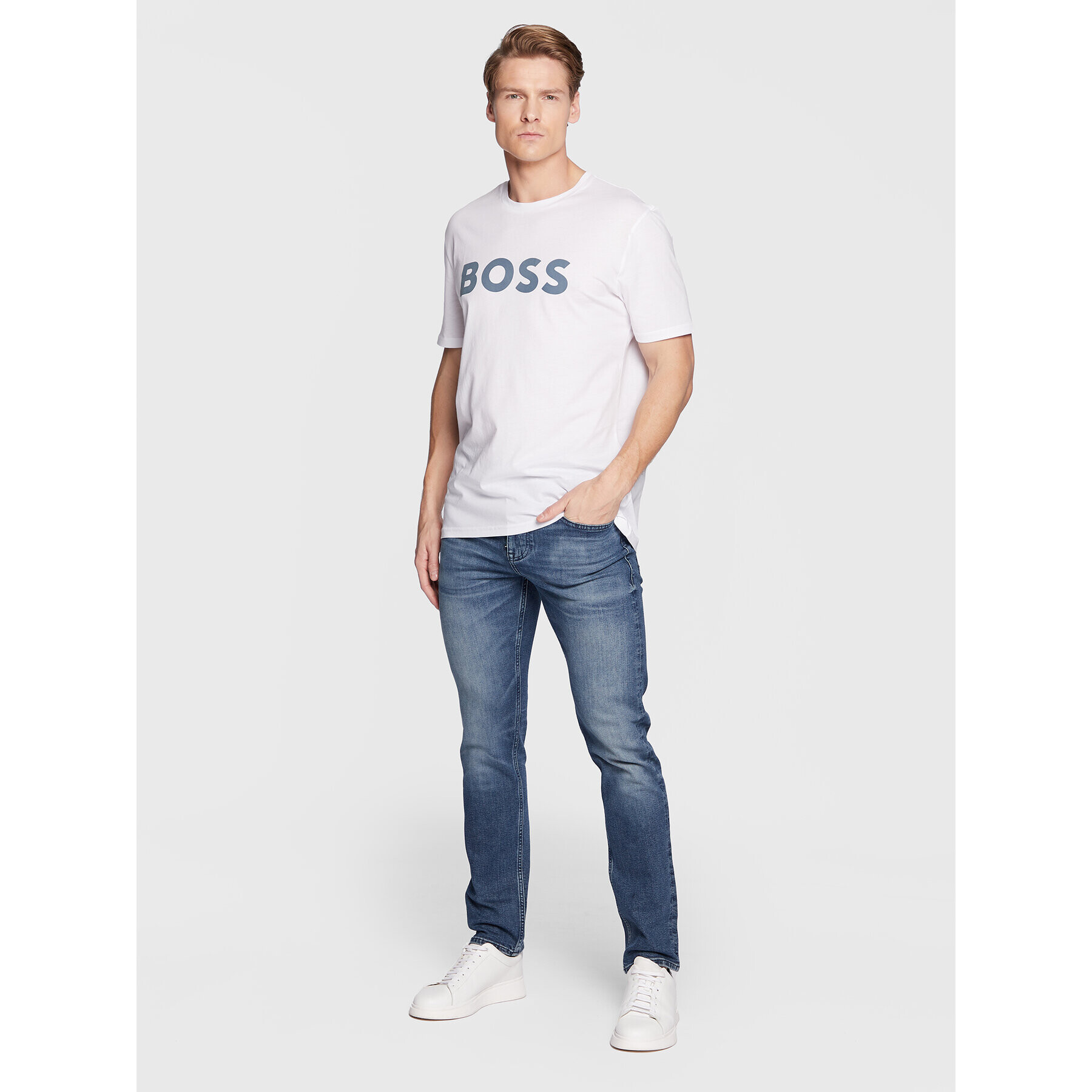 Boss Jeans hlače Delaware 50480228 Modra Slim Fit - Pepit.si