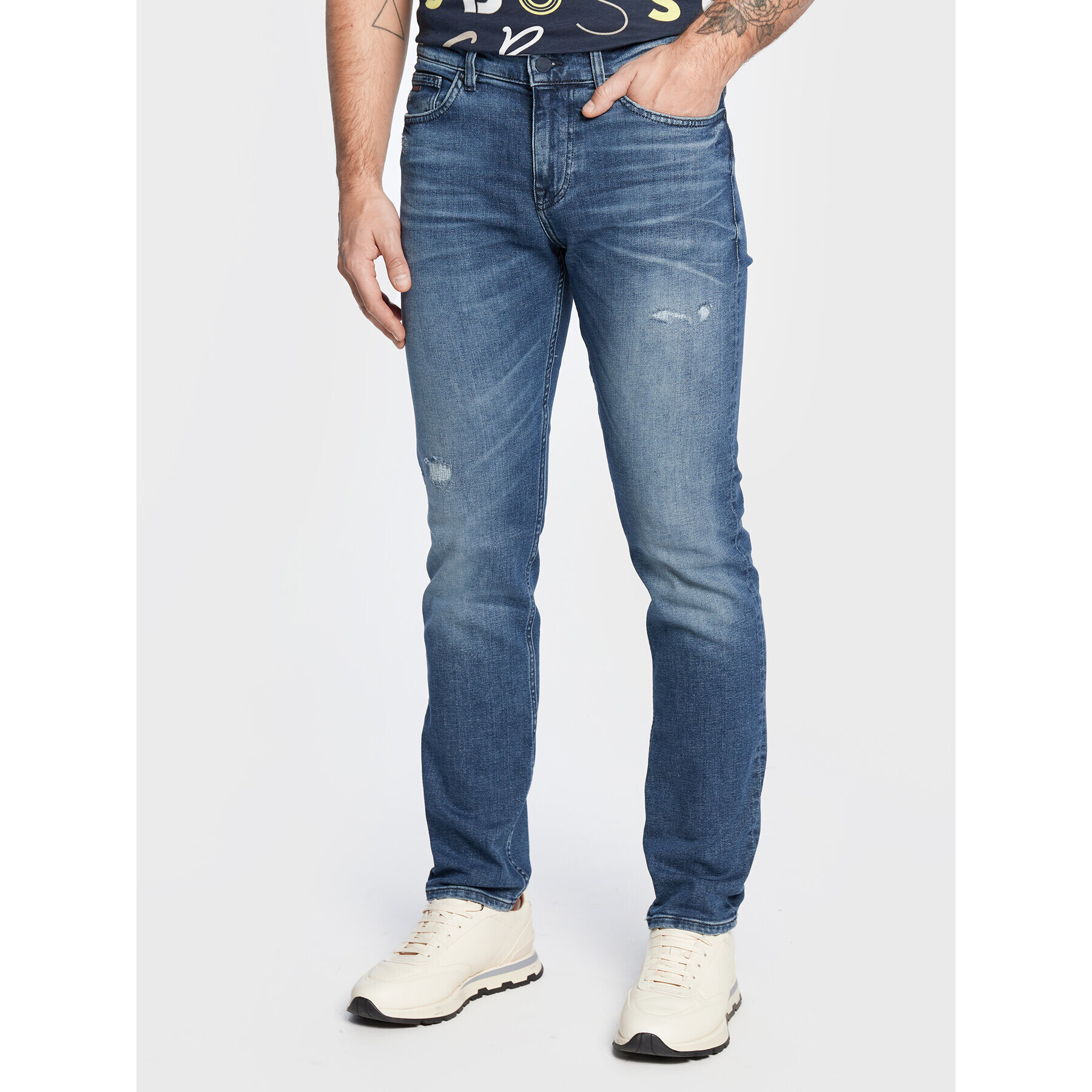 Boss Jeans hlače Delaware 50480255 Modra Slim Fit - Pepit.si