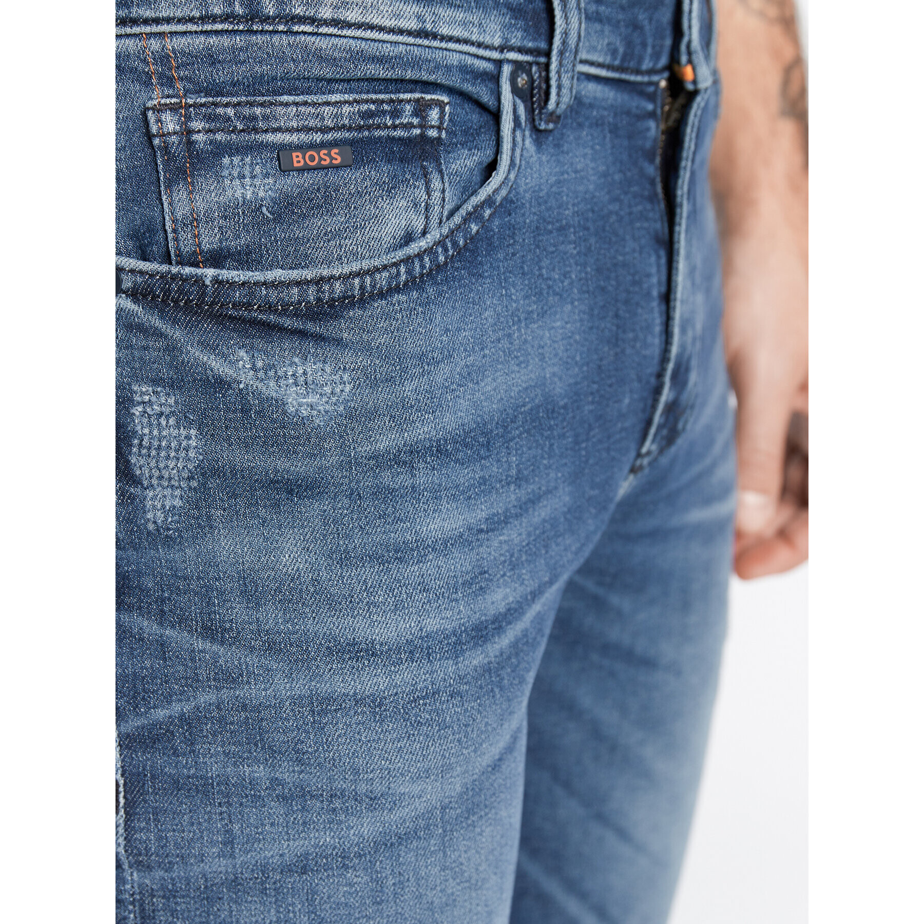 Boss Jeans hlače Delaware 50480255 Modra Slim Fit - Pepit.si