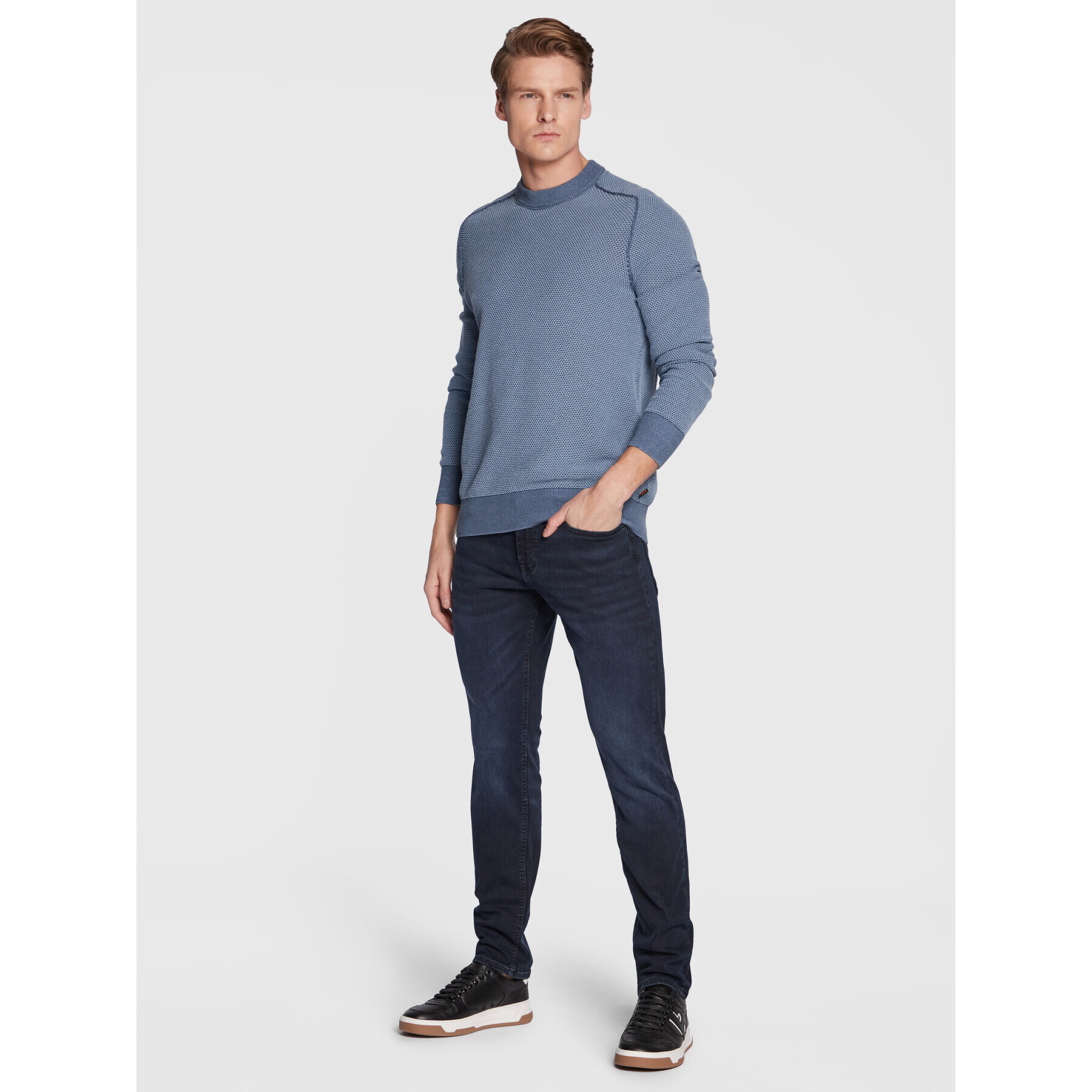 Boss Jeans hlače Delaware Bc-L-P 50479989 Mornarsko modra Slim Fit - Pepit.si