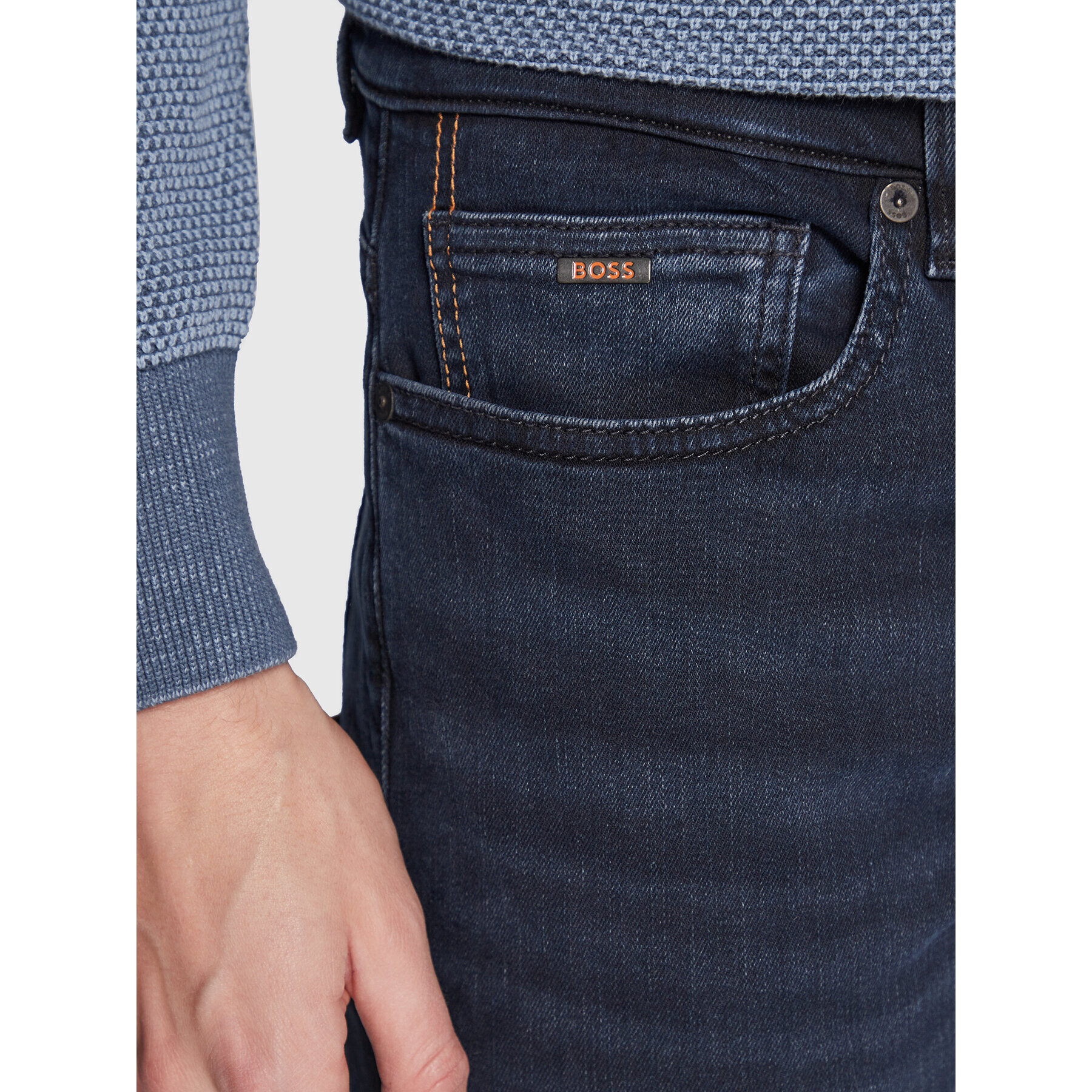 Boss Jeans hlače Delaware Bc-L-P 50479989 Mornarsko modra Slim Fit - Pepit.si