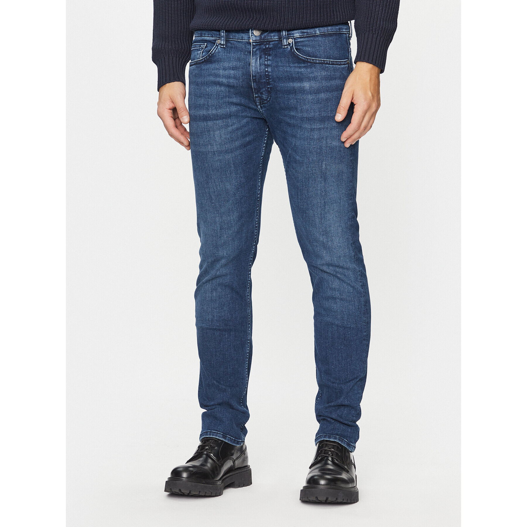 Boss Jeans hlače Delaware BC-P 50501128 Modra Slim Fit - Pepit.si