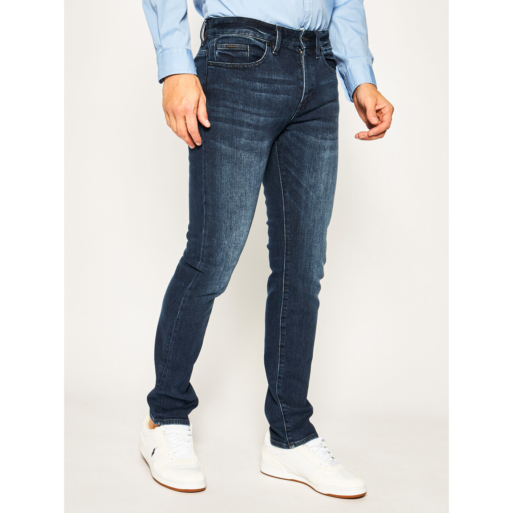 Boss Jeans hlače Delaware3-1 50426357 Mornarsko modra Slim Fit - Pepit.si