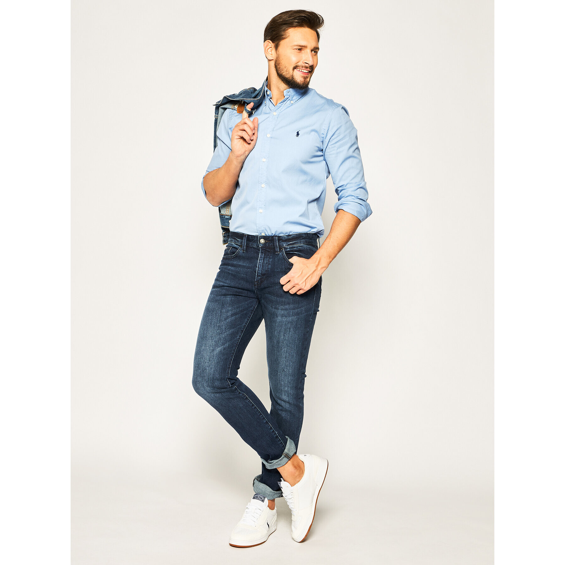 Boss Jeans hlače Delaware3-1 50426357 Mornarsko modra Slim Fit - Pepit.si