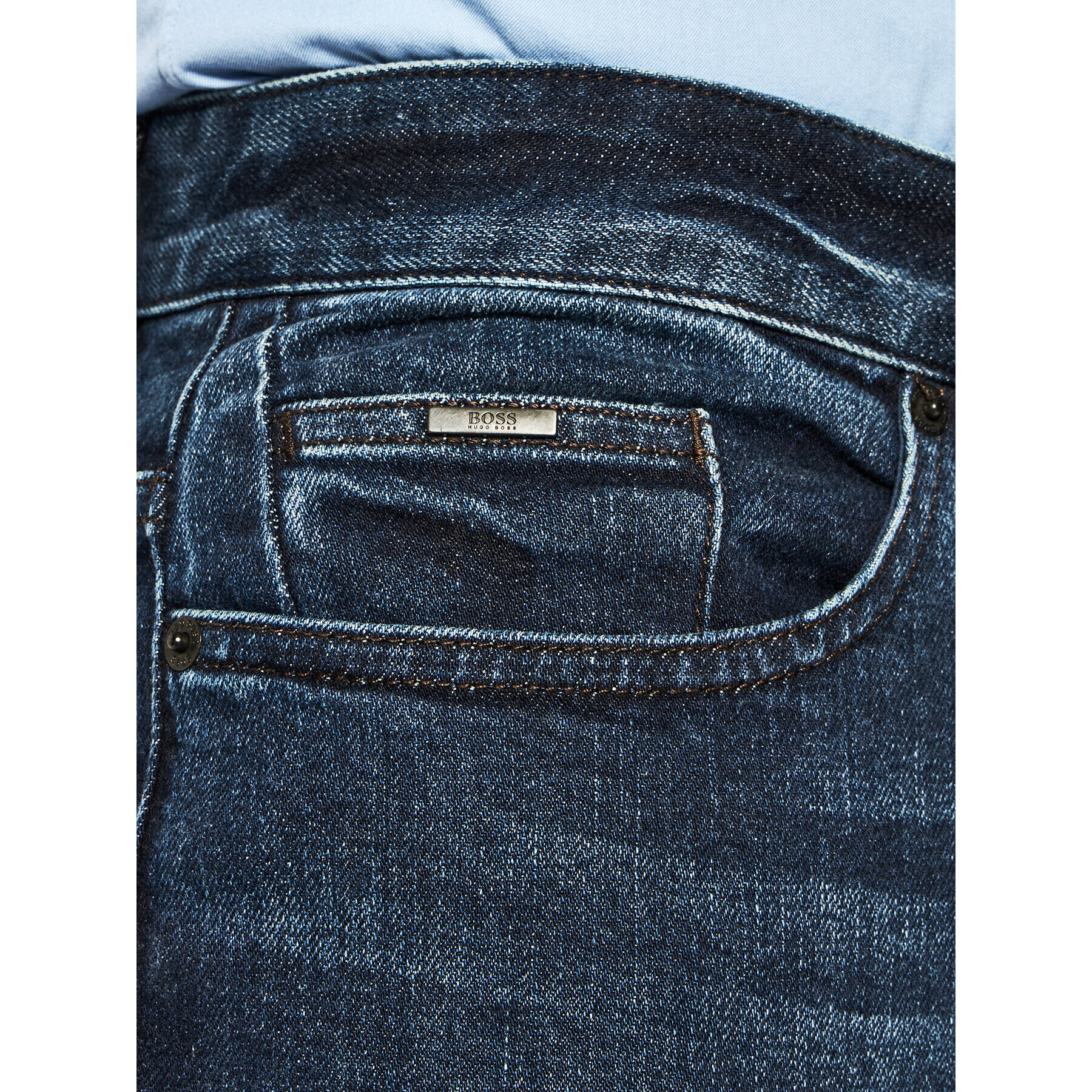 Boss Jeans hlače Delaware3-1 50426357 Mornarsko modra Slim Fit - Pepit.si