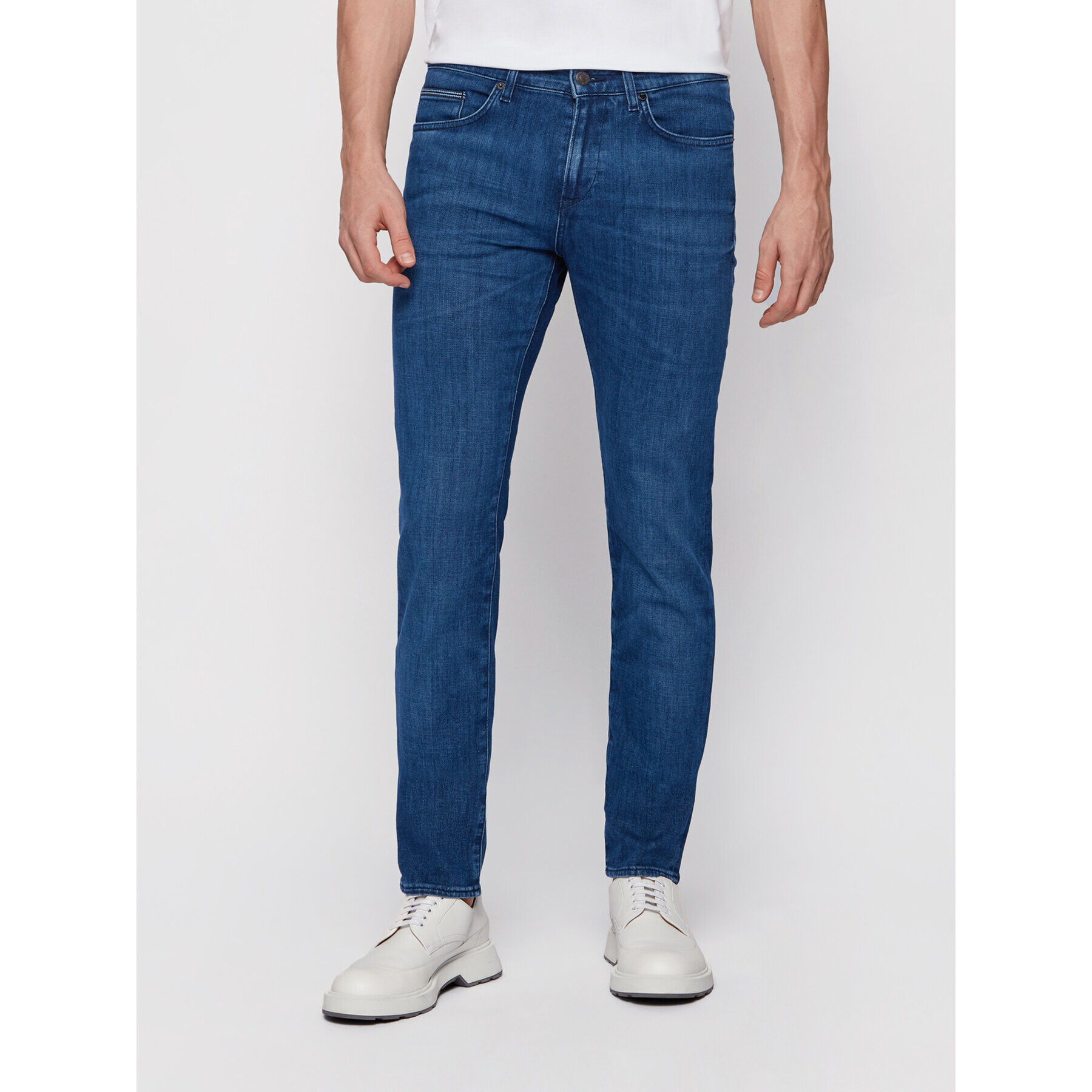 Boss Jeans hlače Delaware3-1 50443965 Mornarsko modra Slim Fit - Pepit.si