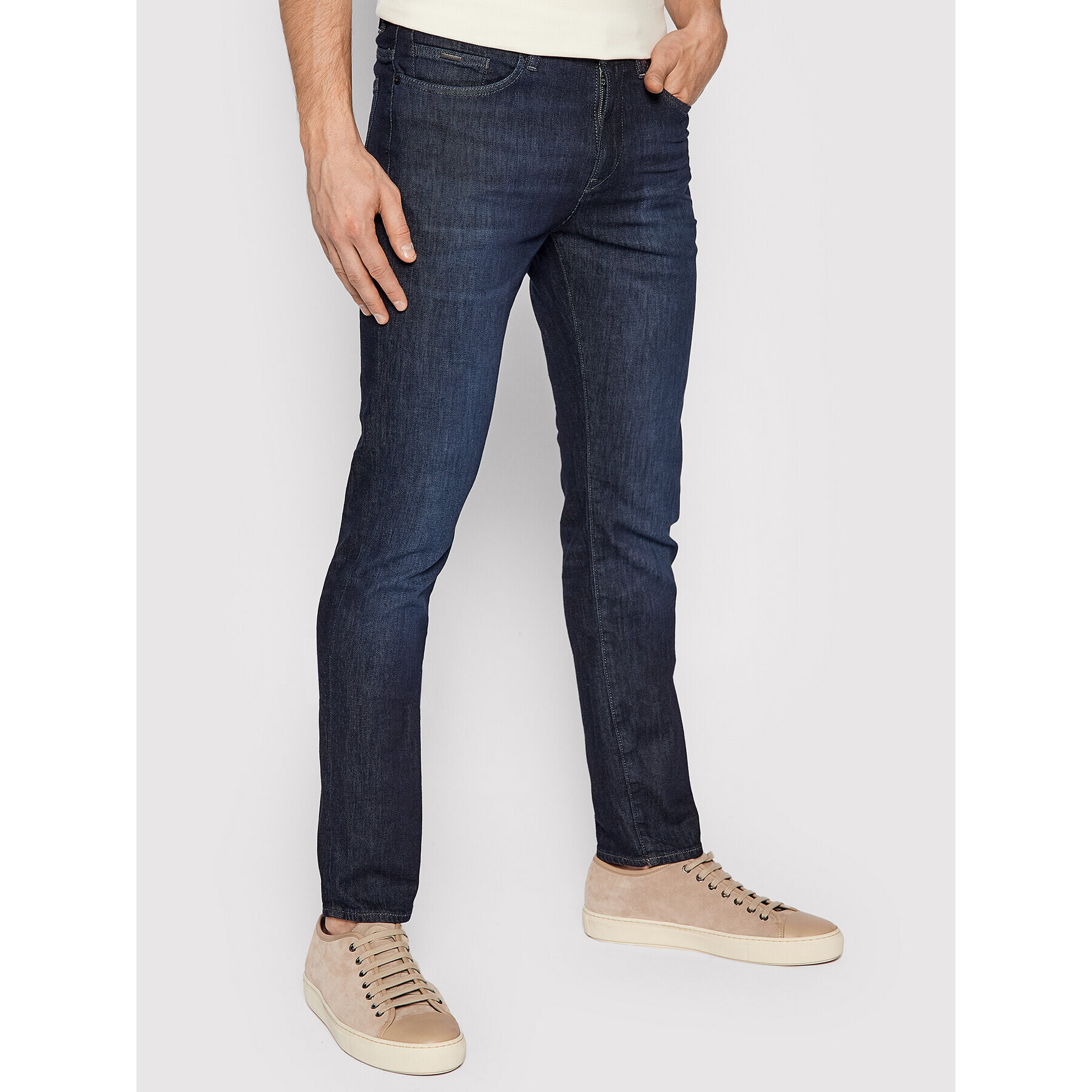 Boss Jeans hlače Delaware3-1 50453104 Mornarsko modra Slim Fit - Pepit.si