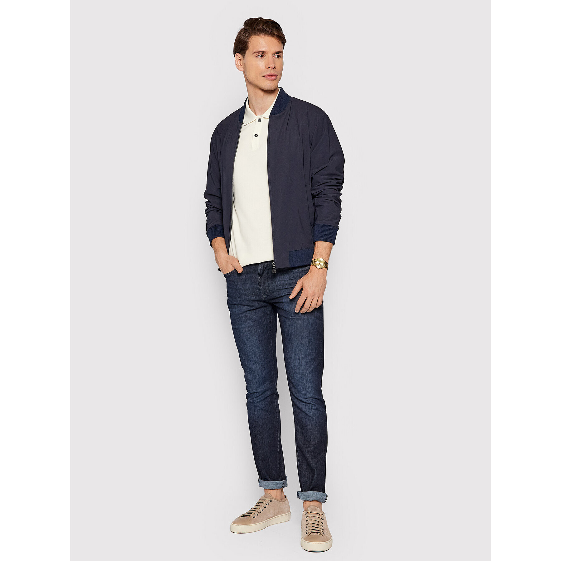 Boss Jeans hlače Delaware3-1 50453104 Mornarsko modra Slim Fit - Pepit.si