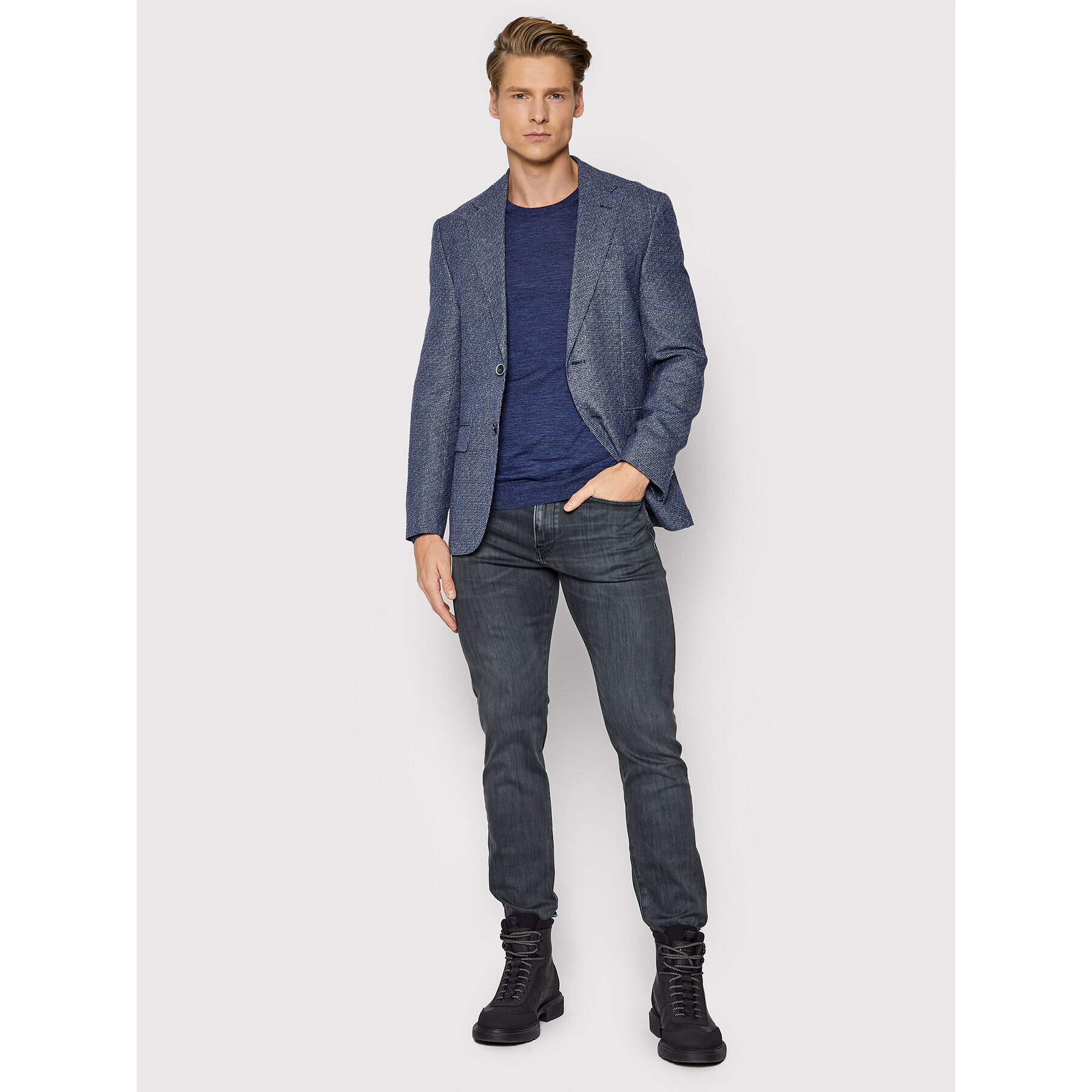 Boss Jeans hlače Delaware3-1 50458148 Siva Slim Fit - Pepit.si