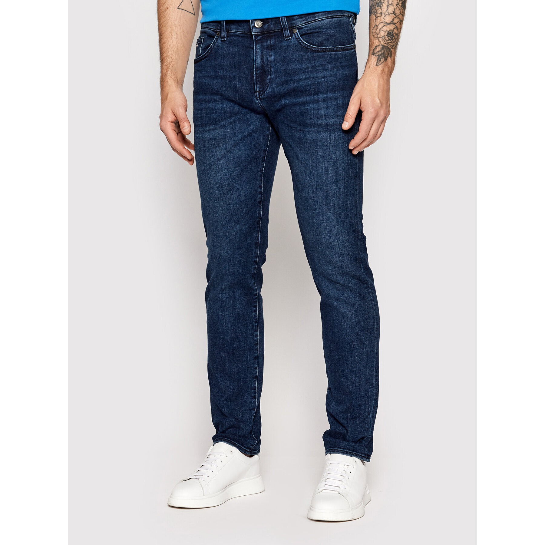 Boss Jeans hlače Delaware3-1 50467360 Mornarsko modra Slim Fit - Pepit.si