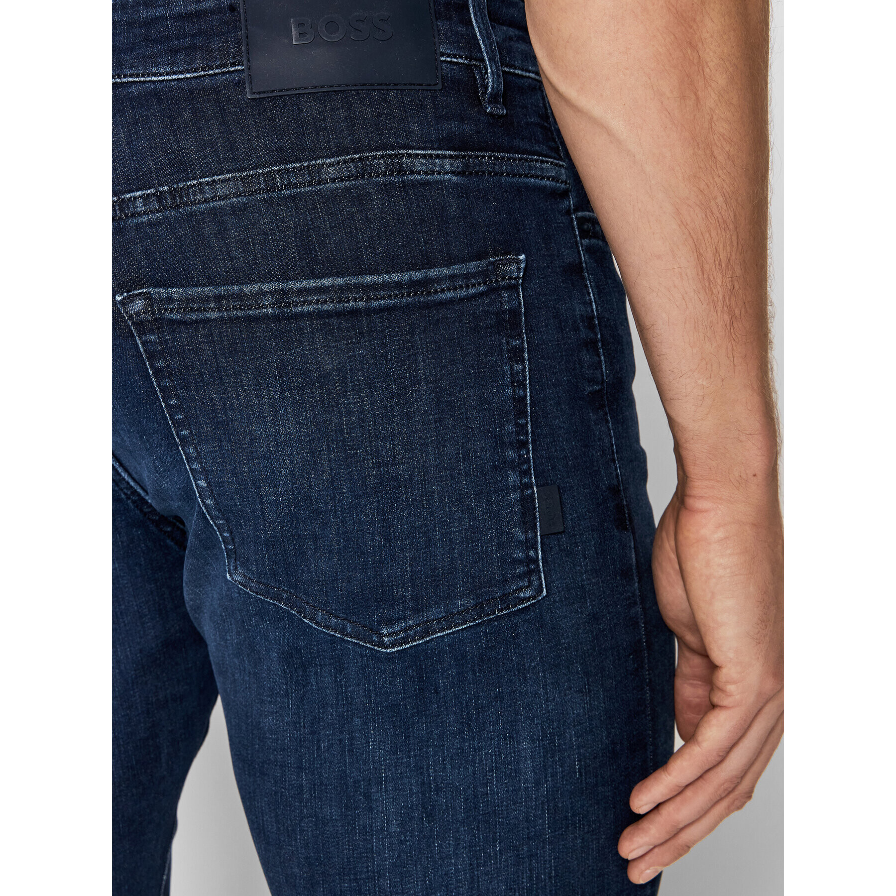 Boss Jeans hlače Delaware3-1 50468155 Mornarsko modra Slim Fit - Pepit.si