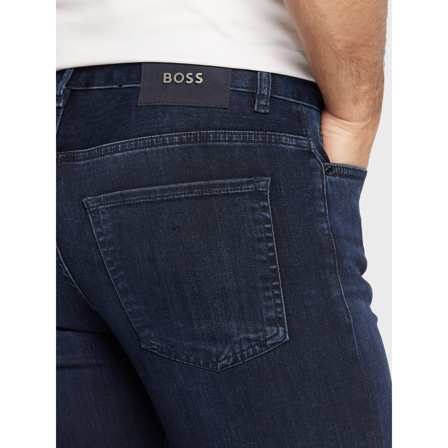 Boss Jeans hlače Delaware3-1 50478047 Mornarsko modra Slim Fit - Pepit.si